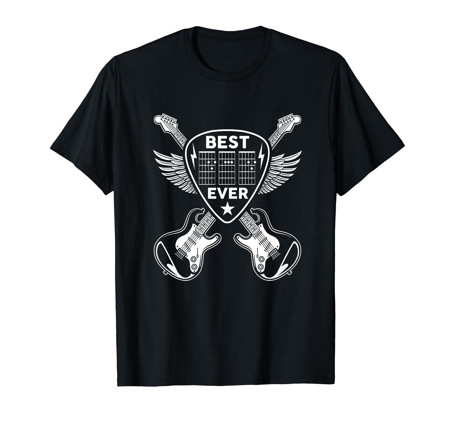 Best Dad Ever Guitar Rocker Musician T-Shirt - Minimalist Print for Adults - T-Shirt, Sweatshirt, Hoodie