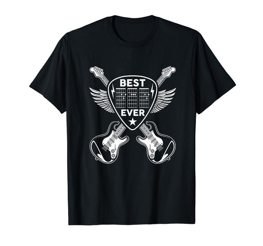 Best Dad Ever Guitar Rocker Musician T-Shirt - Minimalist Print for Adults - T-Shirt, Sweatshirt, Hoodie