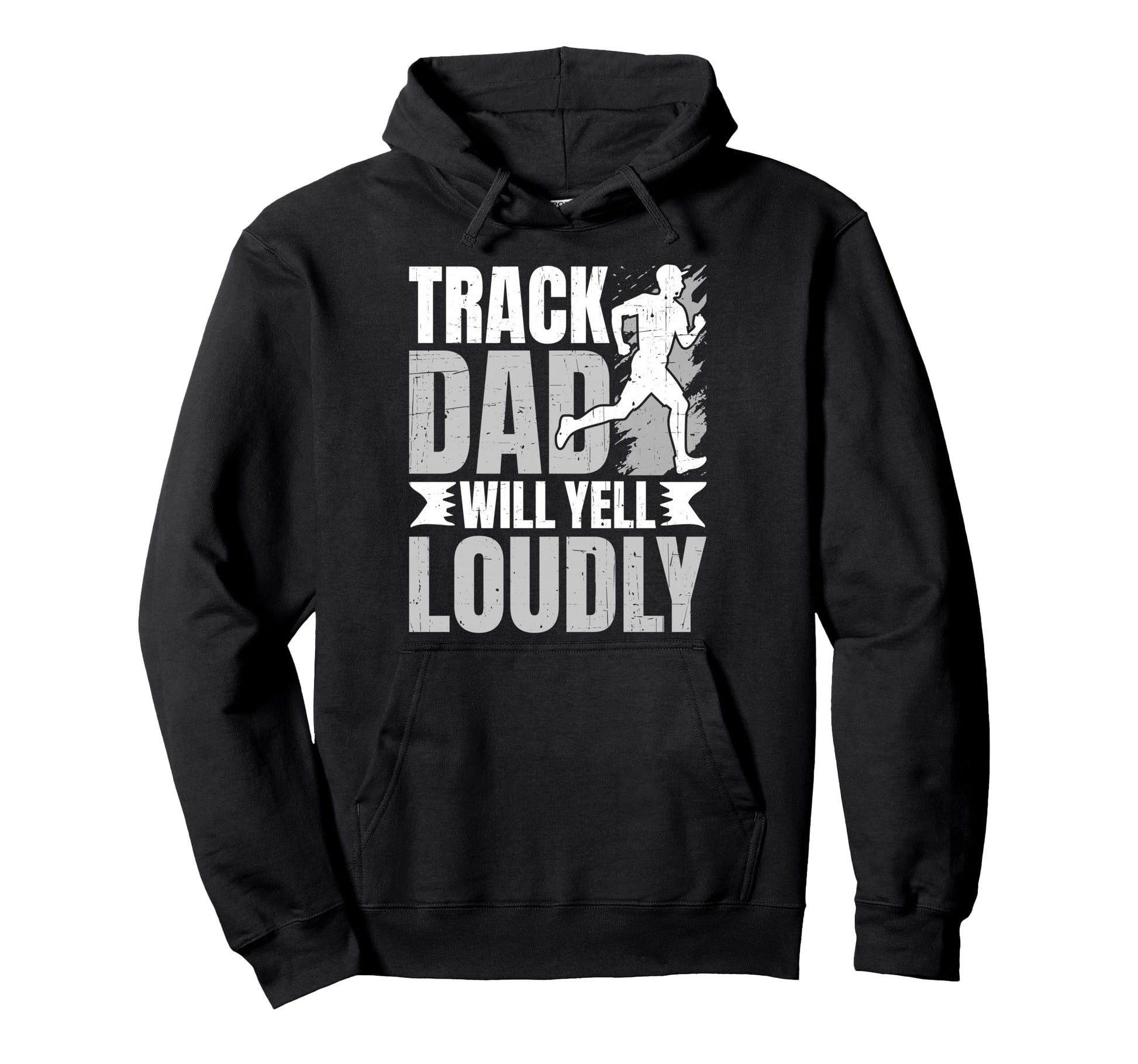Distressed Running Dad Loudly Dad Loudly Hoodie - Unique Graphic Unisex - T-Shirt, Sweatshirt, Hoodie