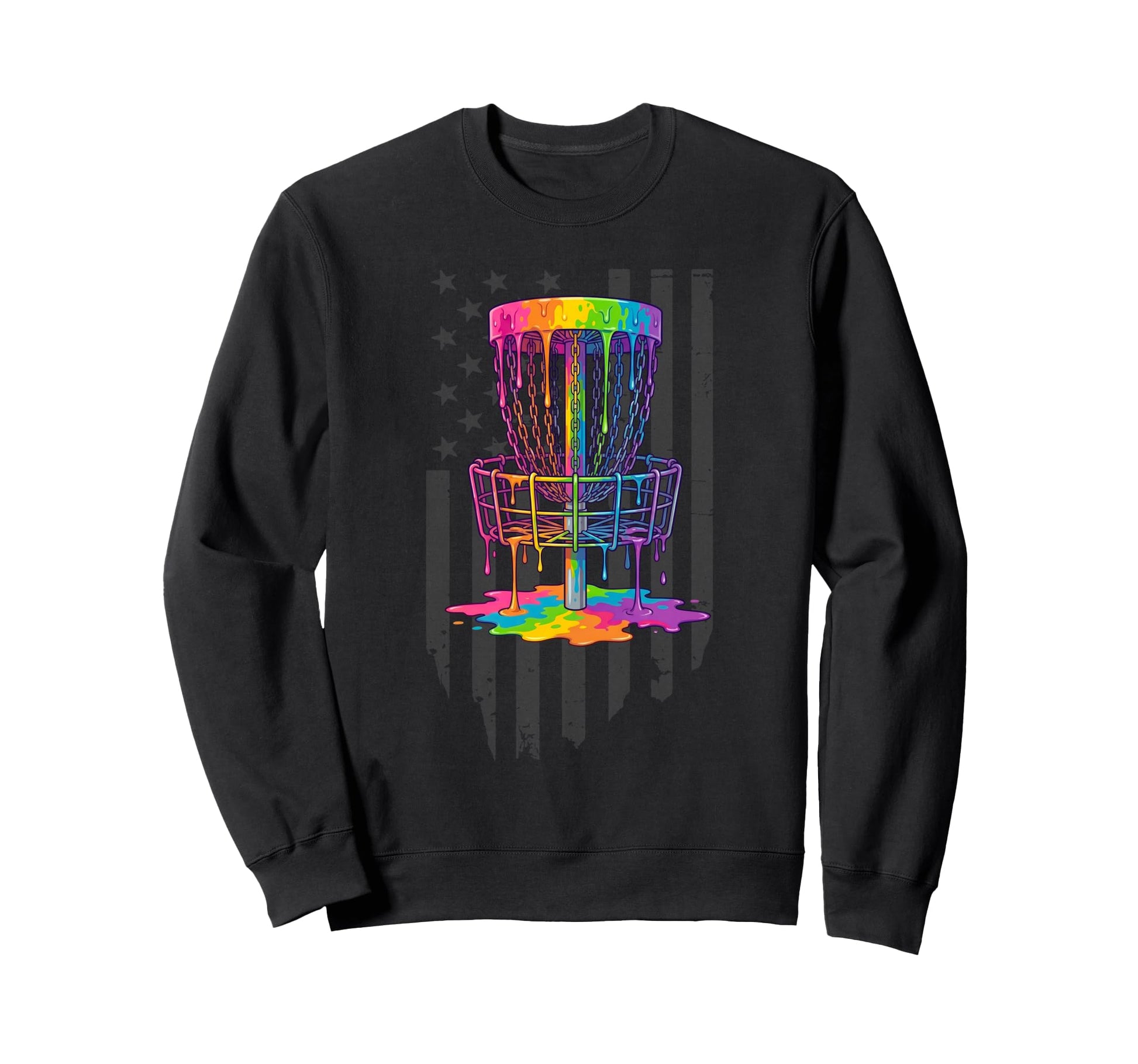 Patriotic Usa Flag Disc Golf Sweatshirt - Fun Novelty Design for Adults - T-Shirt, Sweatshirt, Hoodie