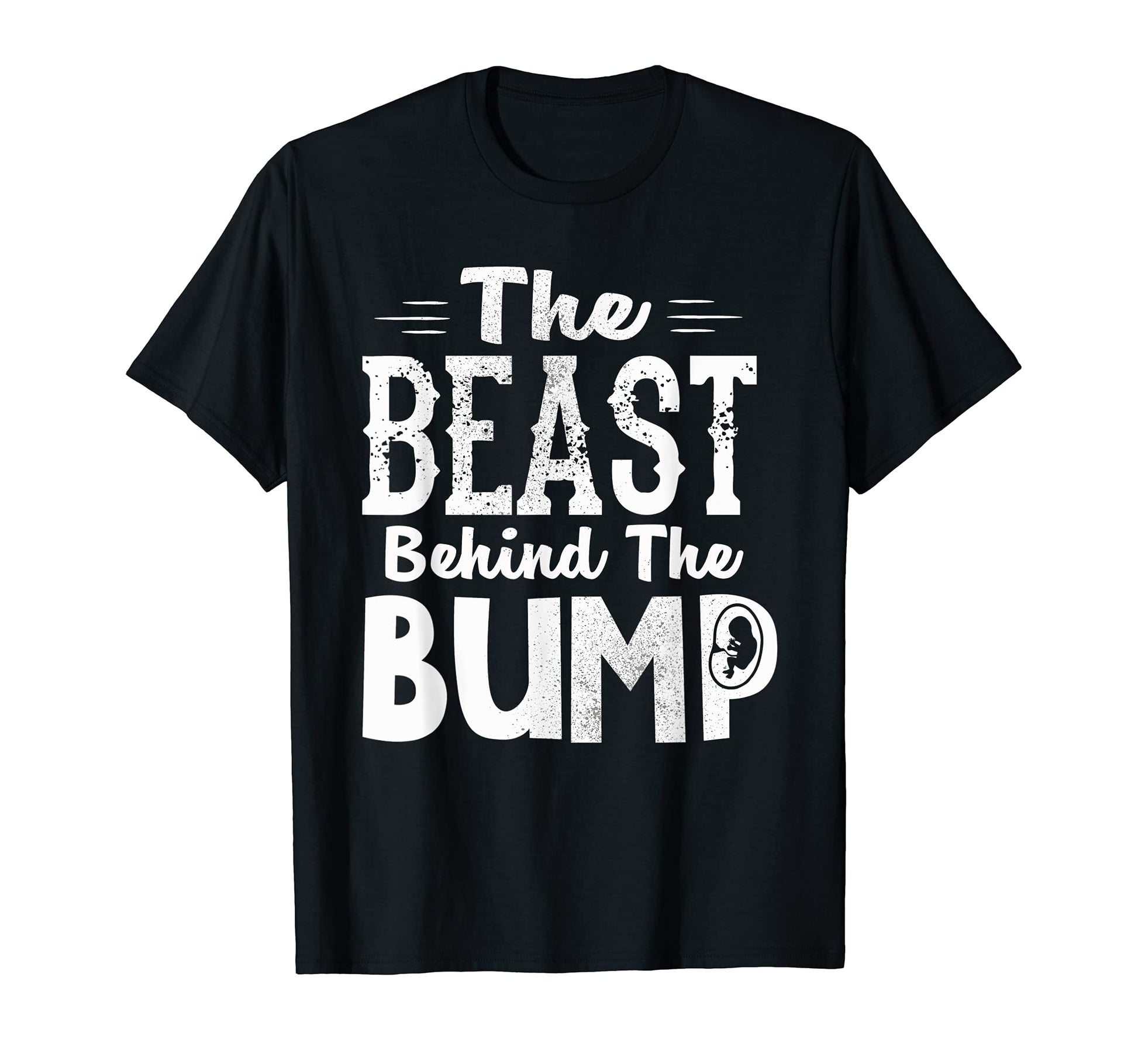 Beast Behind Bump Pregnancy T-Shirt - Novelty Apparel for Adults - T-Shirt, Sweatshirt, Hoodie
