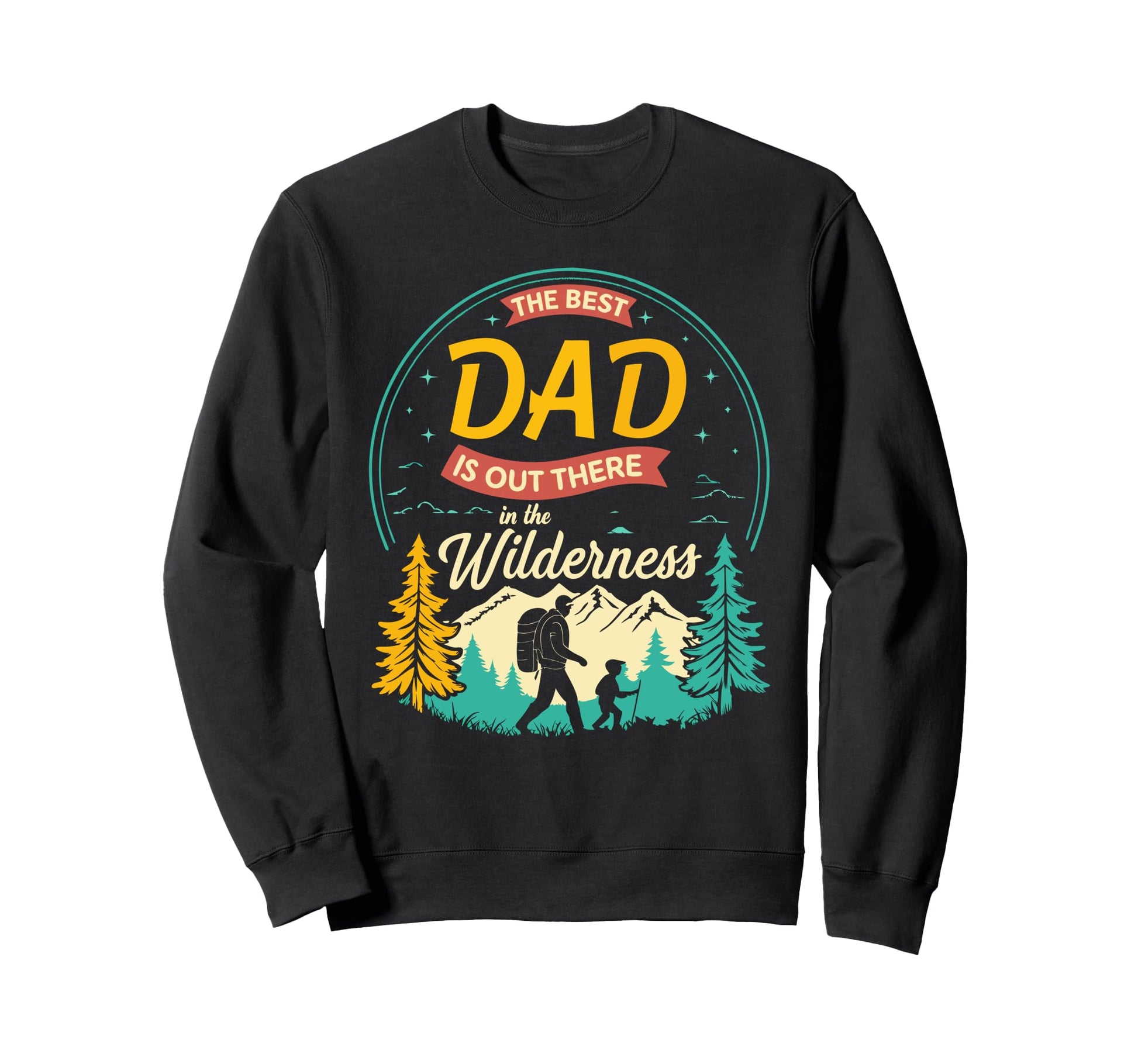 Hiking Dad Fathers Day Outdoorsy Sweatshirt - Minimalist Print Men Women - T-Shirt, Sweatshirt, Hoodie