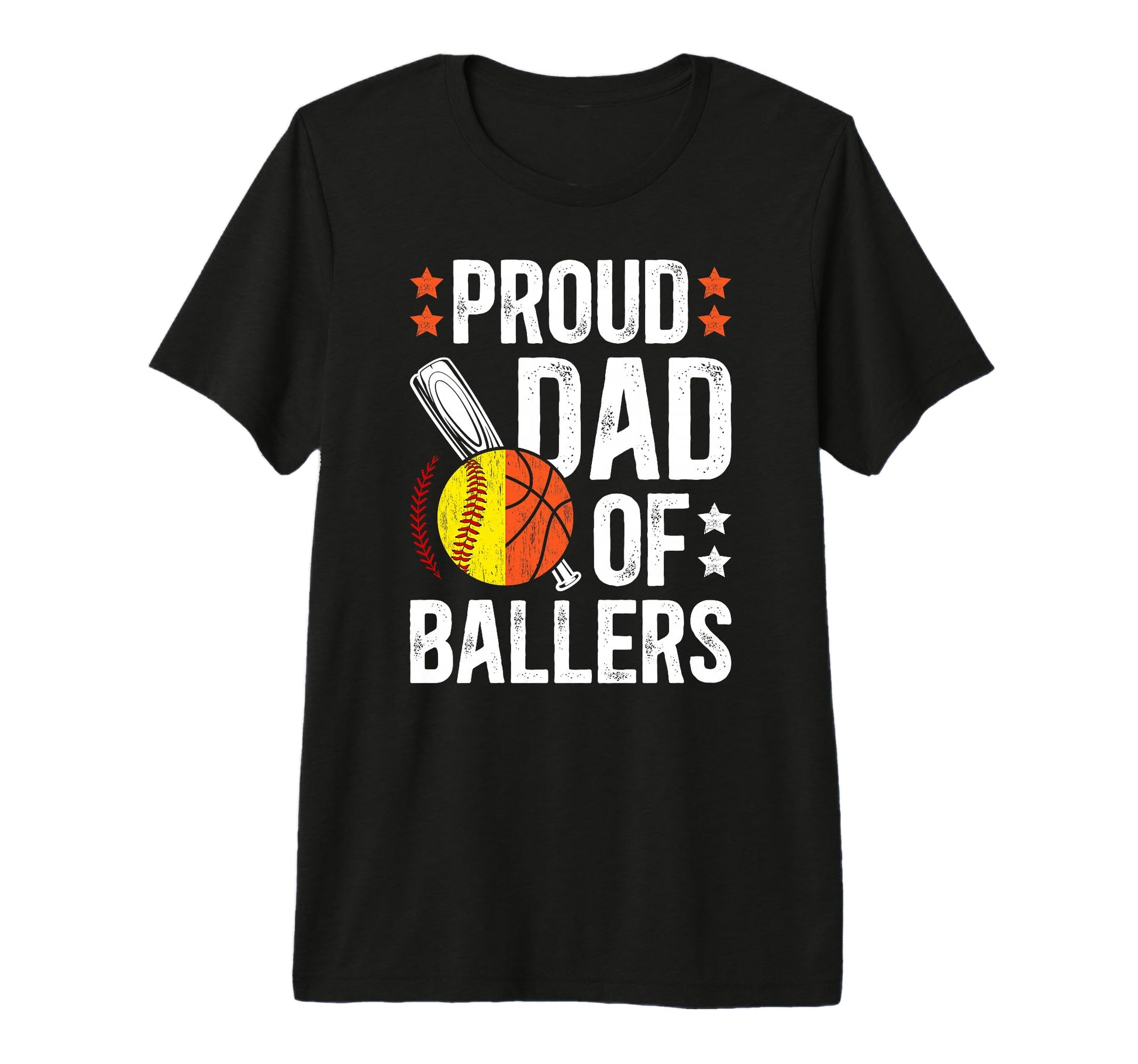 Mens Proud Dad Ballers Softball T-Shirt - Unique Graphic for Adults - T-Shirt, Sweatshirt, Hoodie