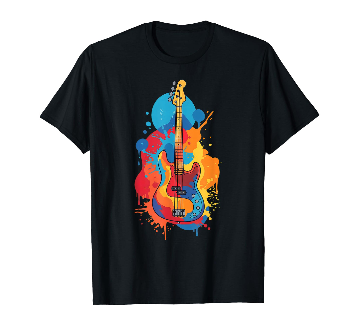 Bass Guitar Instrument Colorful T-Shirt - Custom Art Print for Adults - T-Shirt, Sweatshirt, Hoodie