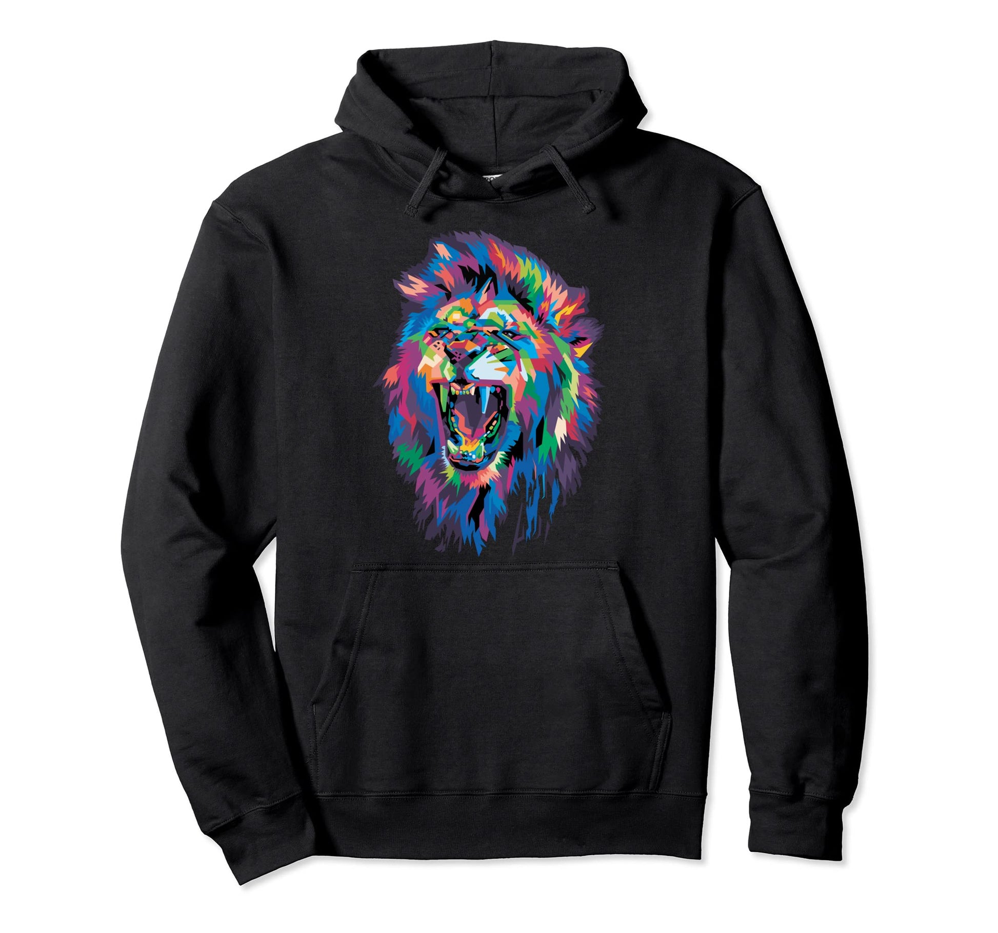 Colorful Lion Head Pop Art Lovers Hoodie - Custom Art Print Men Women - T-Shirt, Sweatshirt, Hoodie