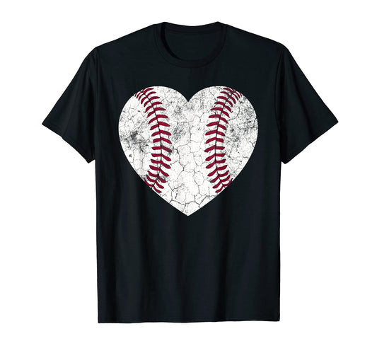 Baseball Heart Fun Mom Dad T-Shirt - Casual Everyday Wear Men Women - T-Shirt, Sweatshirt, Hoodie