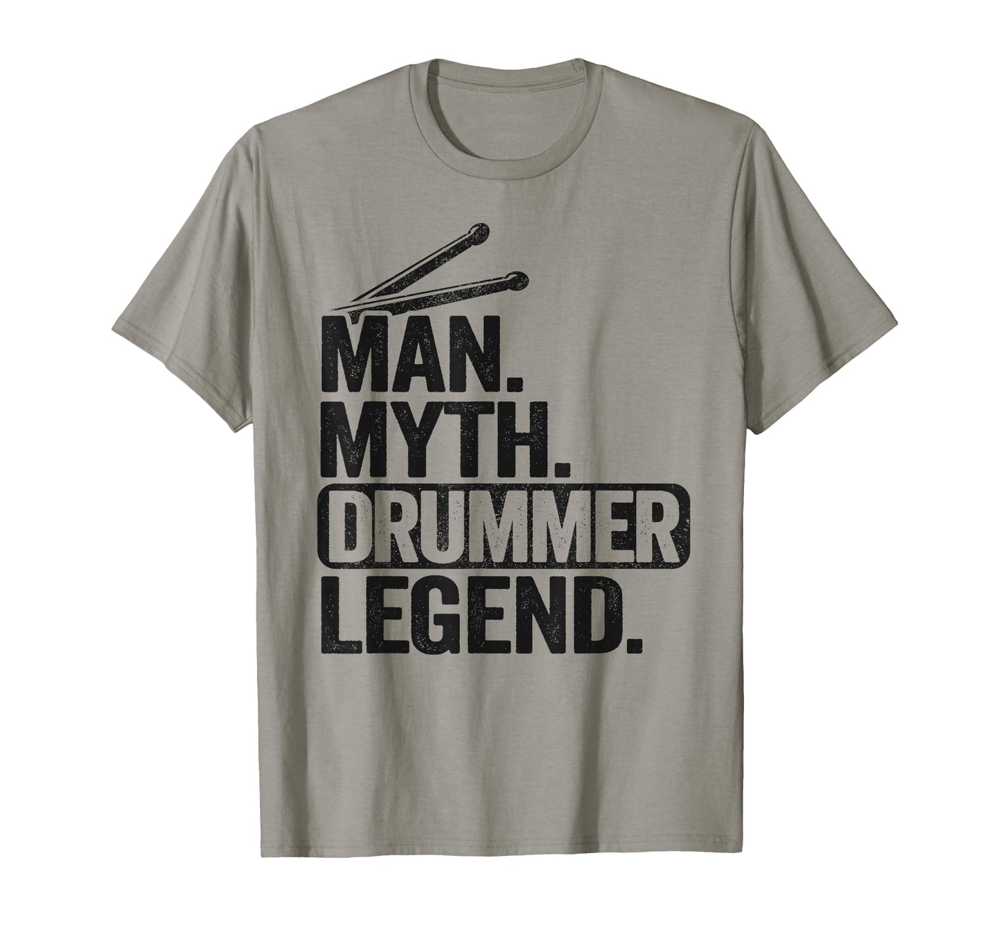 Myth Drummer Legend Drums Mens Dad T-Shirt - Fun Novelty Design Men Women - T-Shirt, Sweatshirt, Hoodie