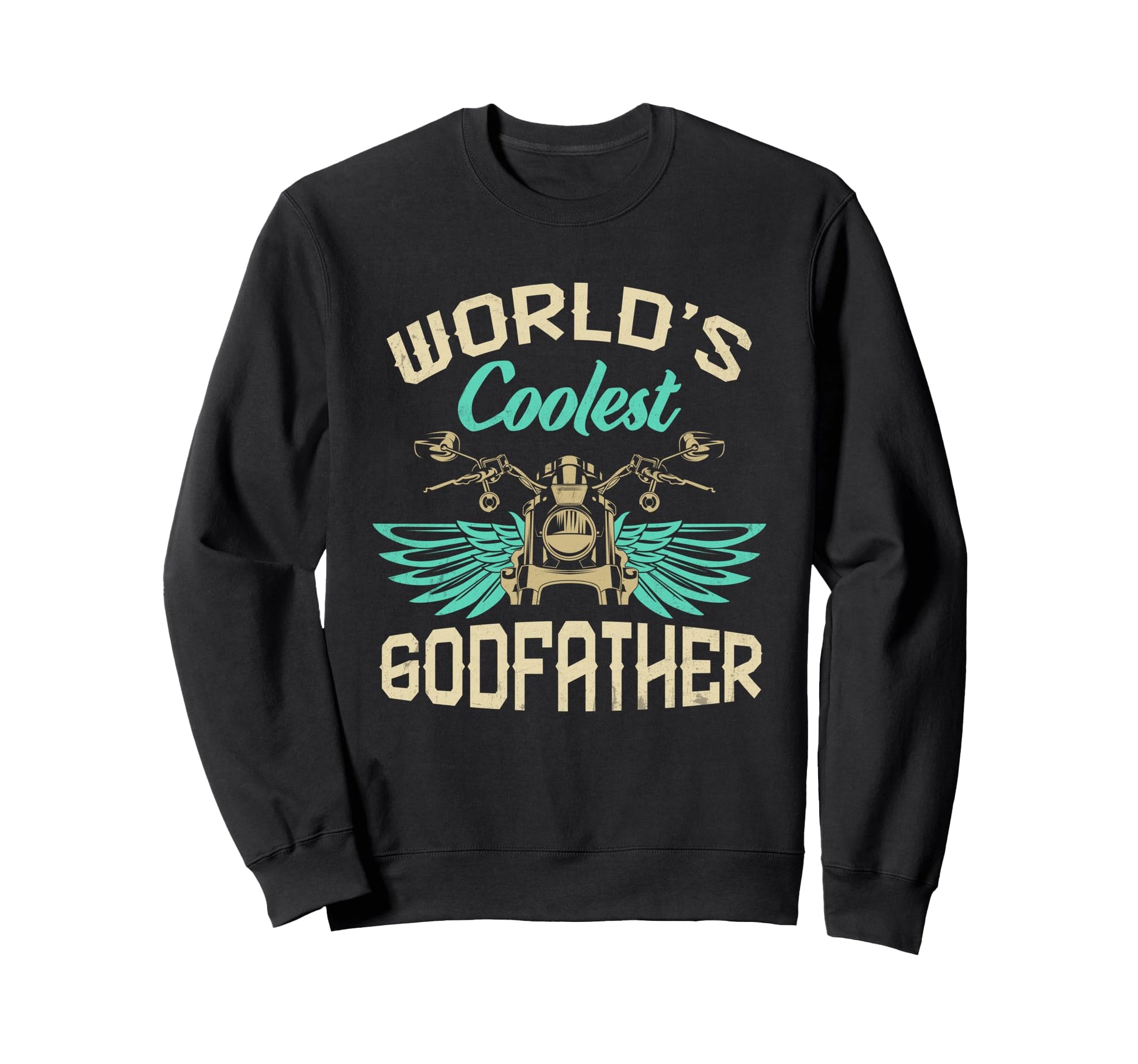 Worlds Coolest Godfather Motorcycle Sweatshirt - Graphic Print Unisex - T-Shirt, Sweatshirt, Hoodie