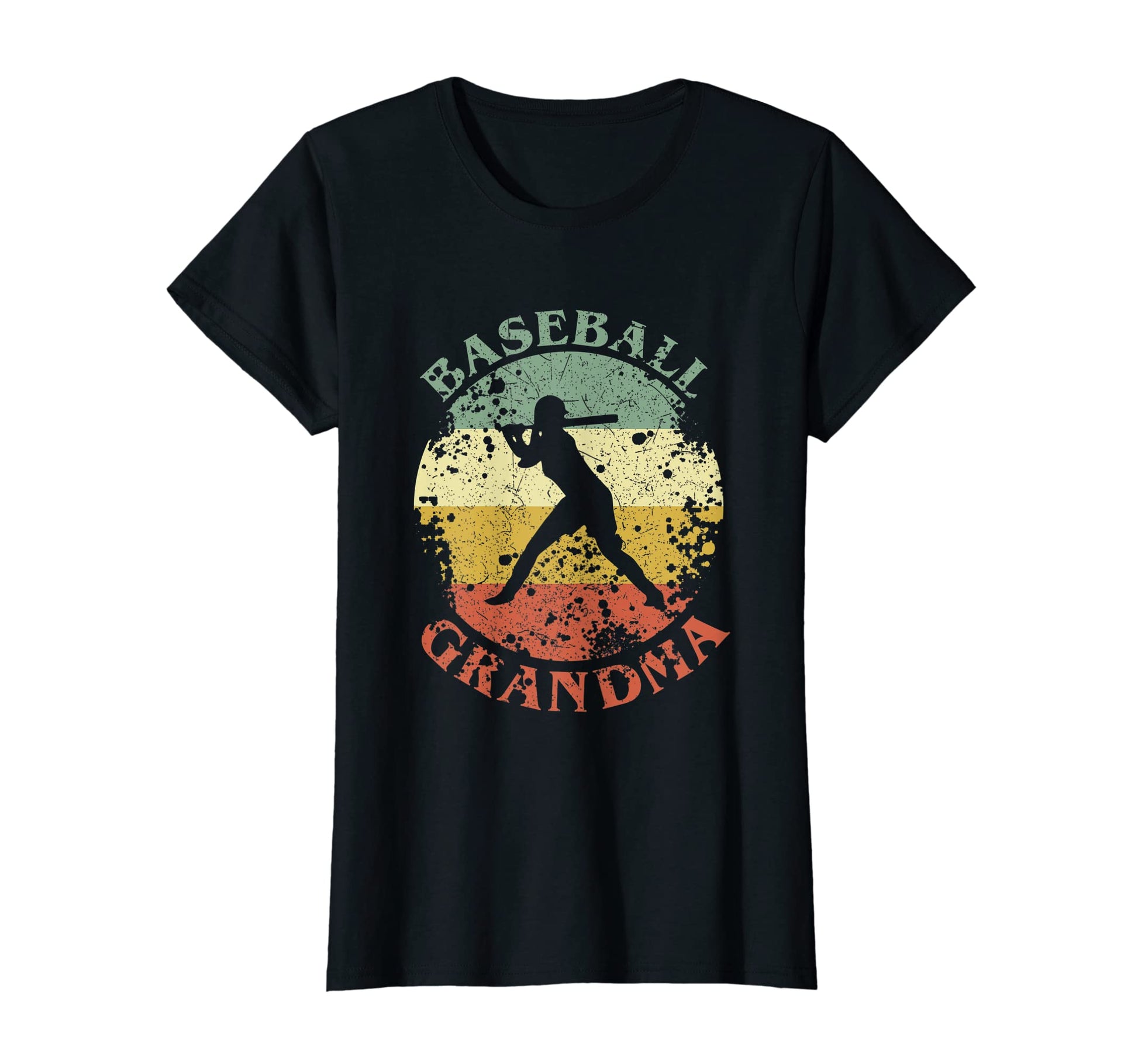 Womens Baseball Grandma Distressed T-Shirt - Custom Art Print Men Women - T-Shirt, Sweatshirt, Hoodie