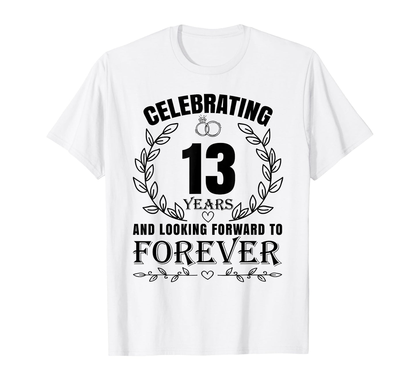 13Th Wedding Anniversary Couples T-Shirt - Minimalist Print Men Women - T-Shirt, Sweatshirt, Hoodie