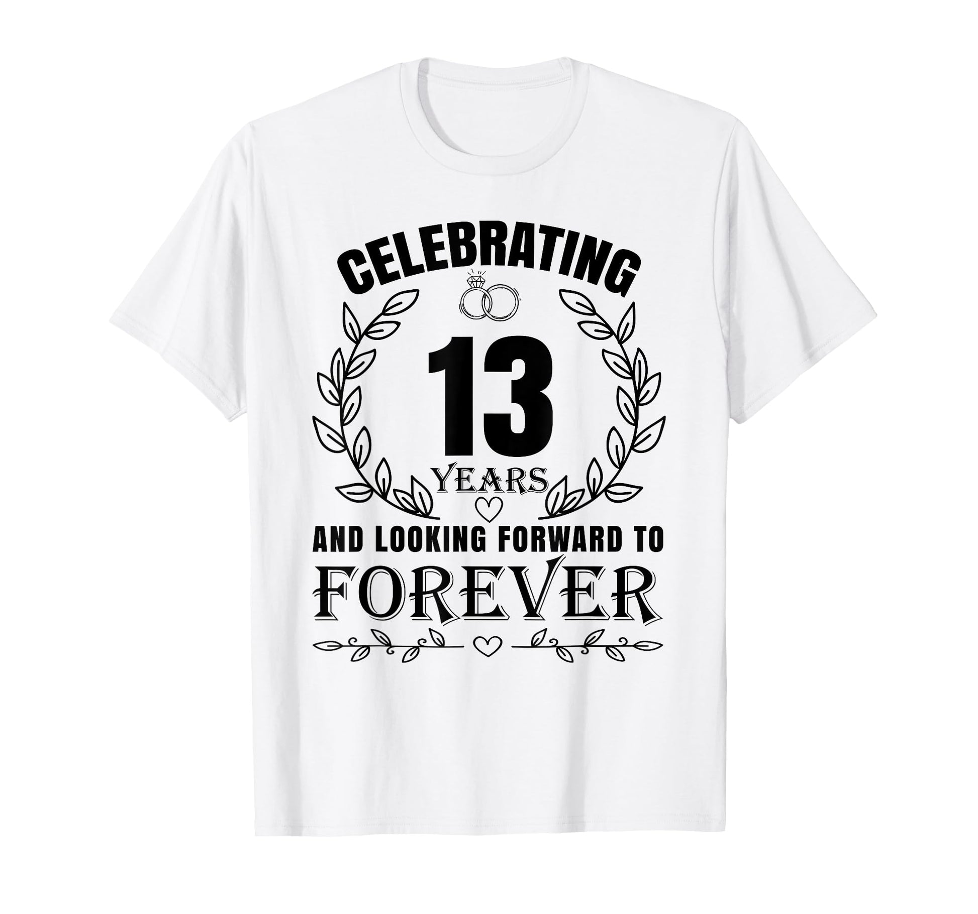 13Th Wedding Anniversary Couples T-Shirt - Minimalist Print Men Women - T-Shirt, Sweatshirt, Hoodie