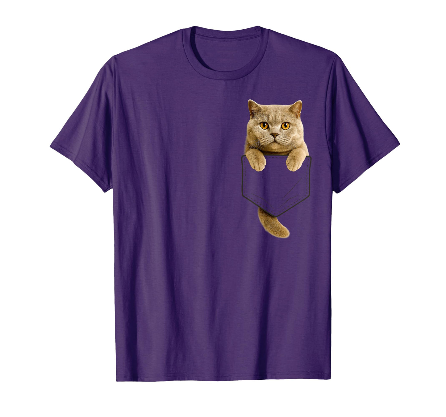 British Shorthair Cat Pocket Gifts T-Shirt - Custom Art Print Men Women - T-Shirt, Sweatshirt, Hoodie