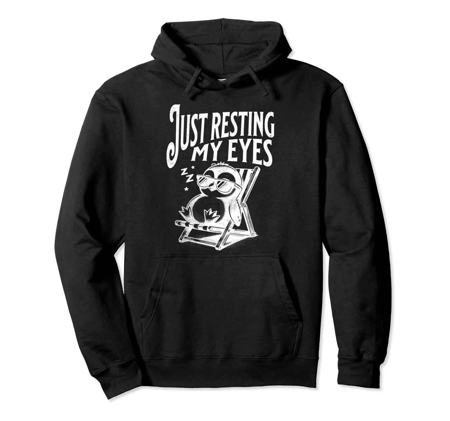 Just Resting My Eyes Funny Penguin Dad Hoodie - Minimalist Print Men Women - T-Shirt, Sweatshirt, Hoodie