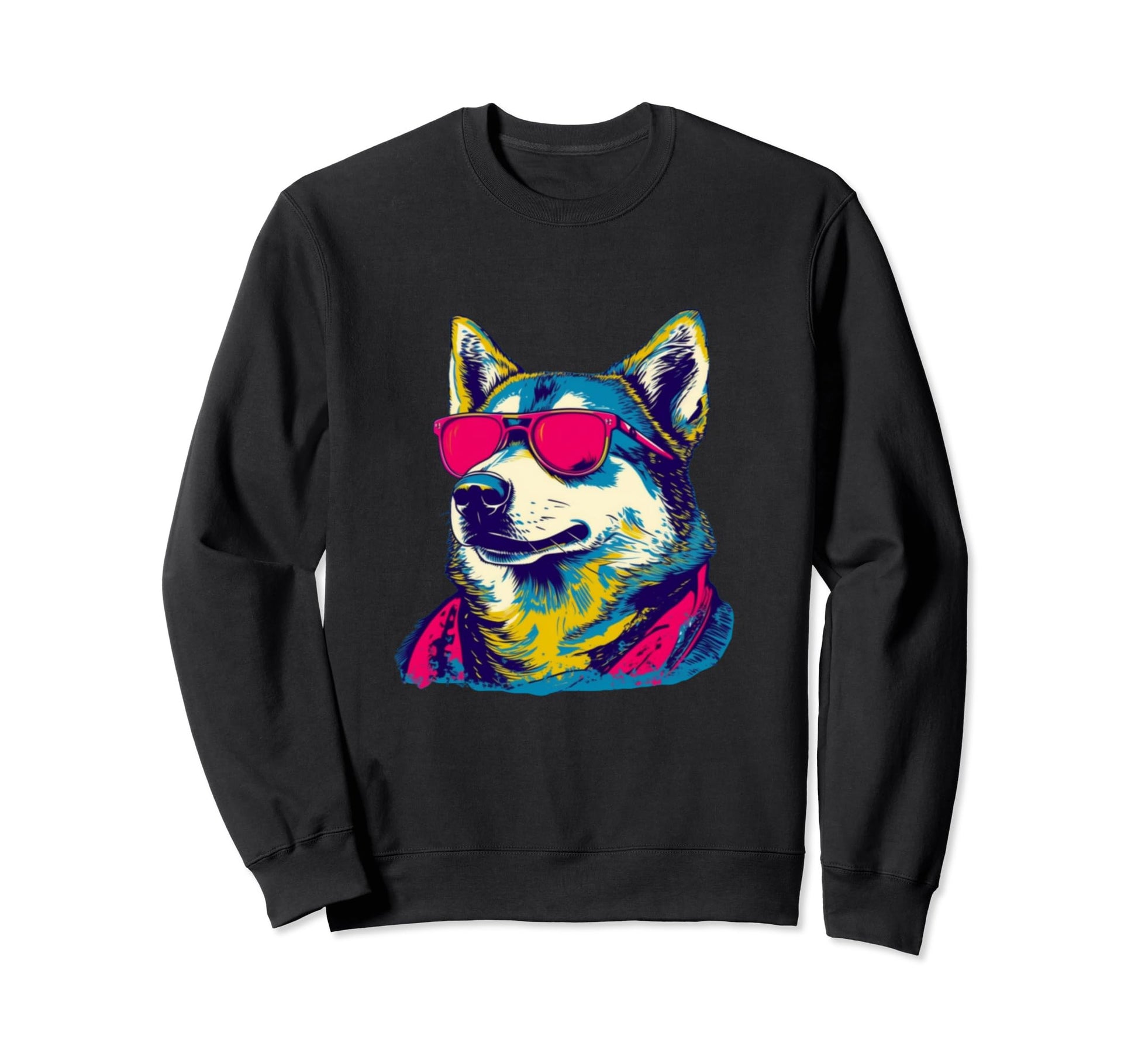 Funny Husky Wearing Sunglasses Pop Sweatshirt - Streetwear Style Men Women - T-Shirt, Sweatshirt, Hoodie