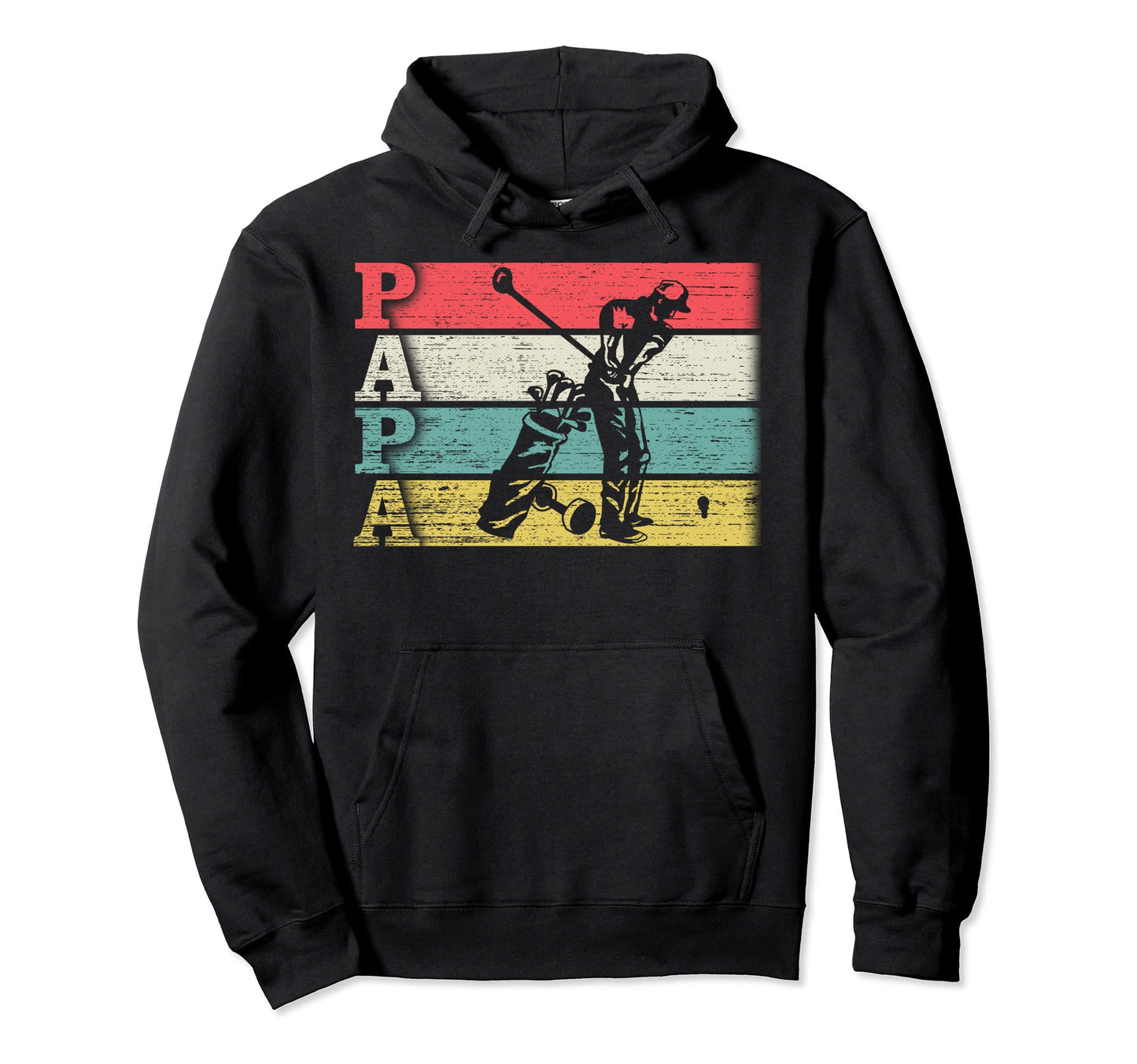Golf Papa Golfer Silhouette Distressed Hoodie - Aesthetic Graphic Unisex - T-Shirt, Sweatshirt, Hoodie