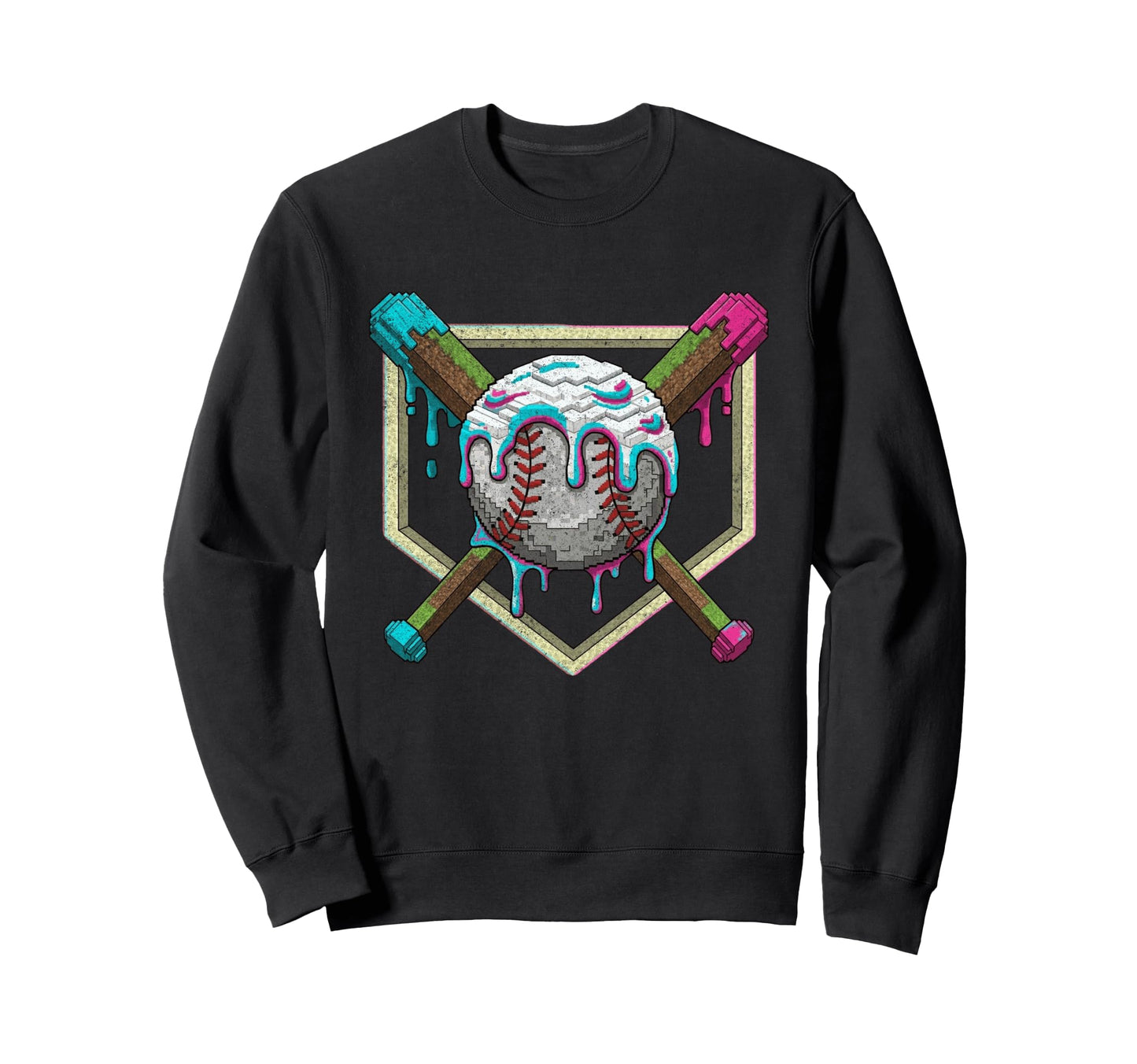 Ice Cream Drip Baseball Gamer Gifts T-Shirt - Graphic Print for Adults - T-Shirt, Sweatshirt, Hoodie