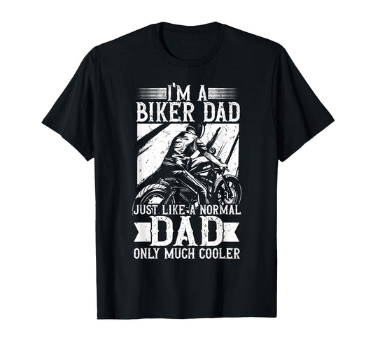 Biker Dad Motorcycle Father Biking Dad T-Shirt - Unique Graphic Unisex - T-Shirt, Sweatshirt, Hoodie