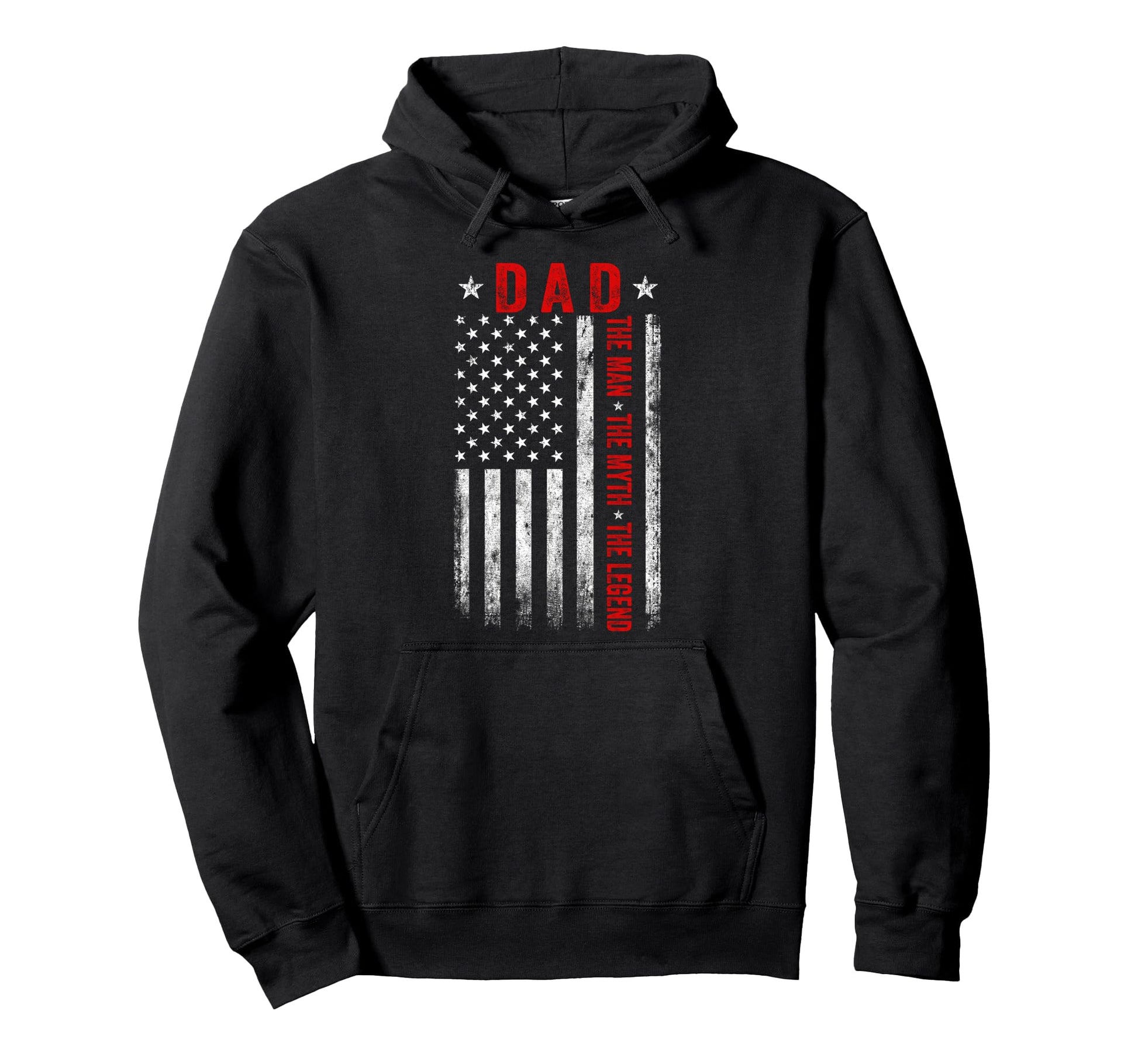Dad Myth Legend Usa Flag Funny Fathers Hoodie - Custom Art Print Men Women - T-Shirt, Sweatshirt, Hoodie