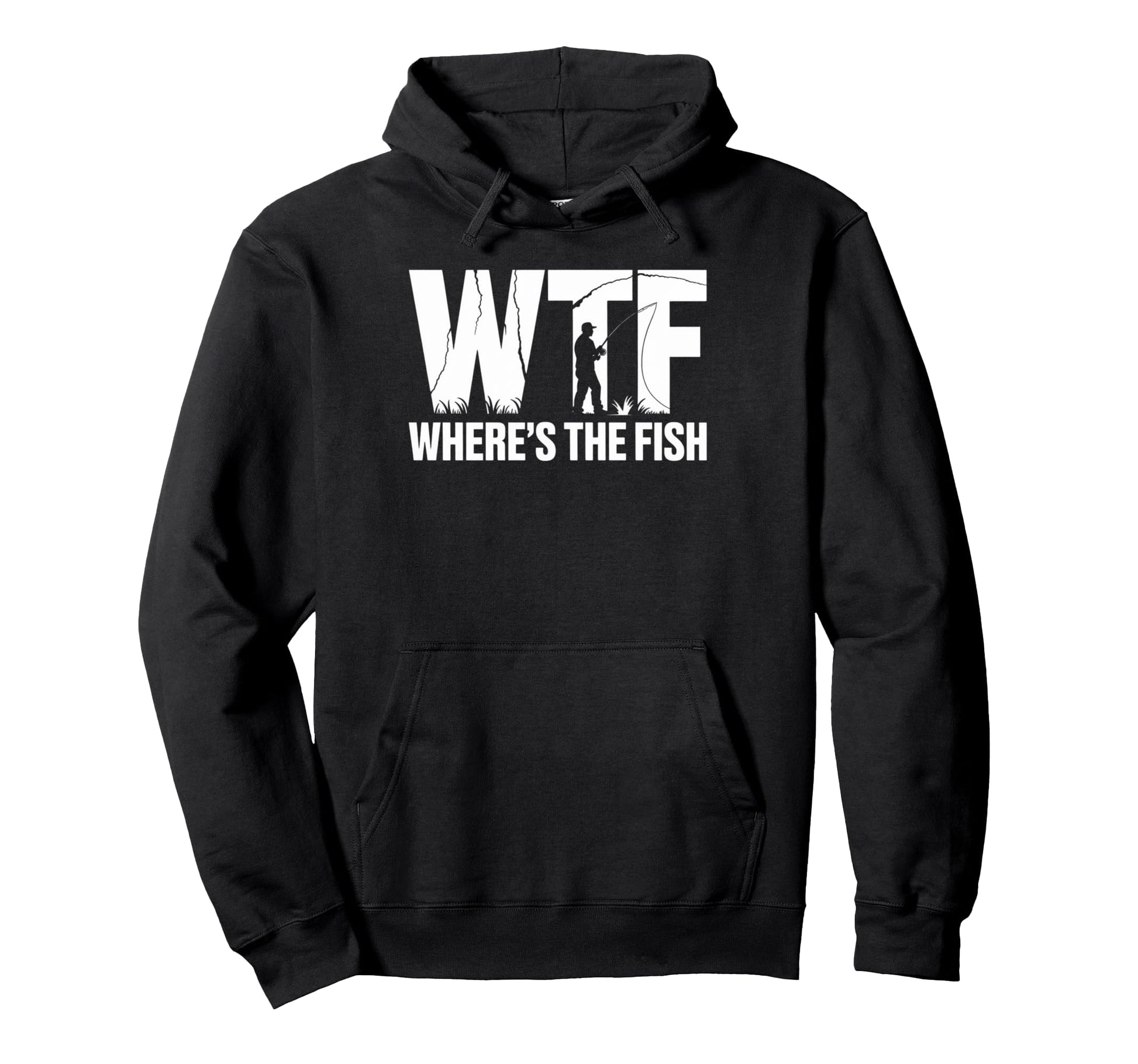 Wtf Wheres Fish Fish Dads Hoodie - Fun Novelty Design for Adults - T-Shirt, Sweatshirt, Hoodie