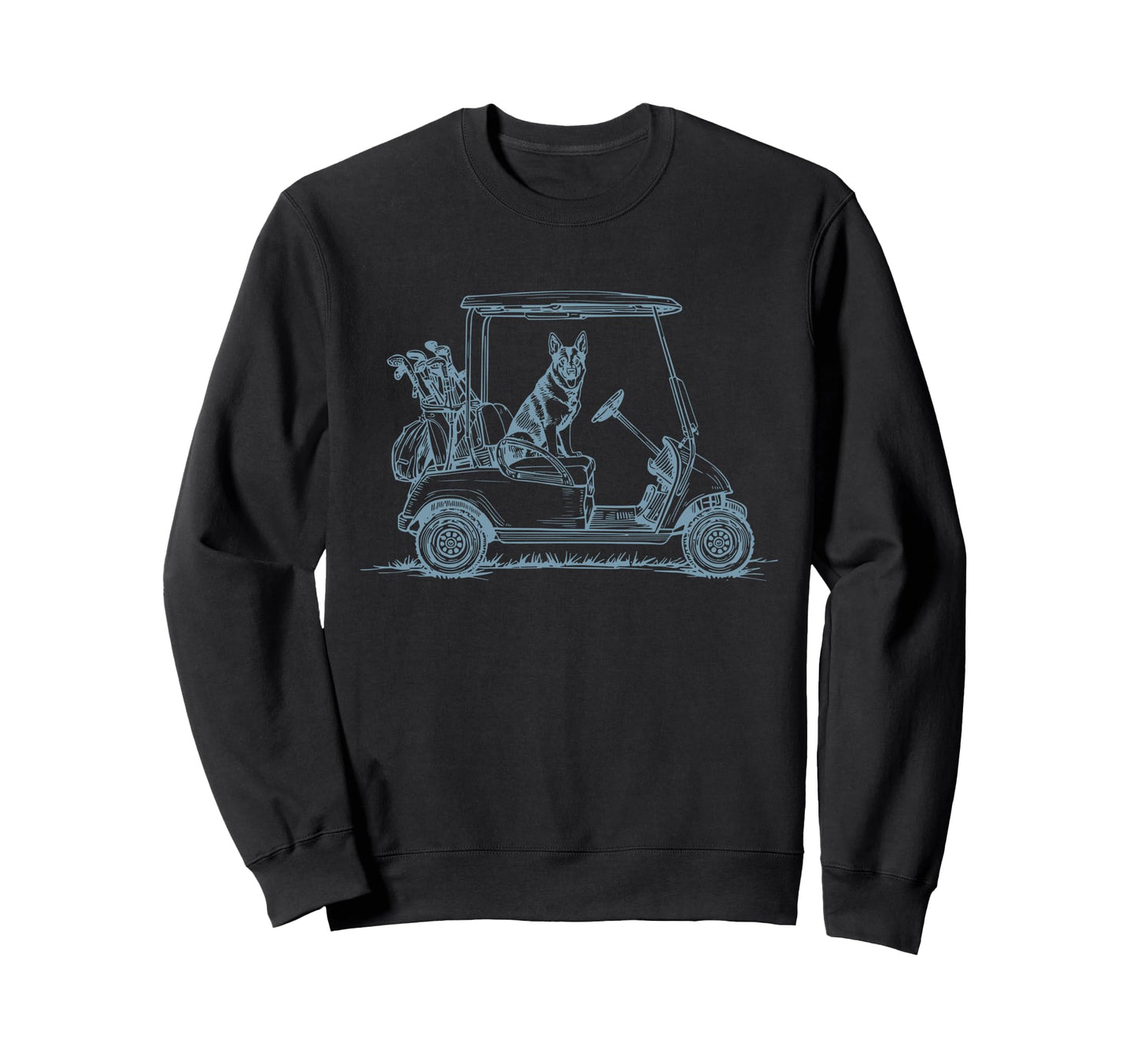 German Shepherd Dad Golf Car Golfing Sweatshirt - Aesthetic Graphic Unisex - T-Shirt, Sweatshirt, Hoodie