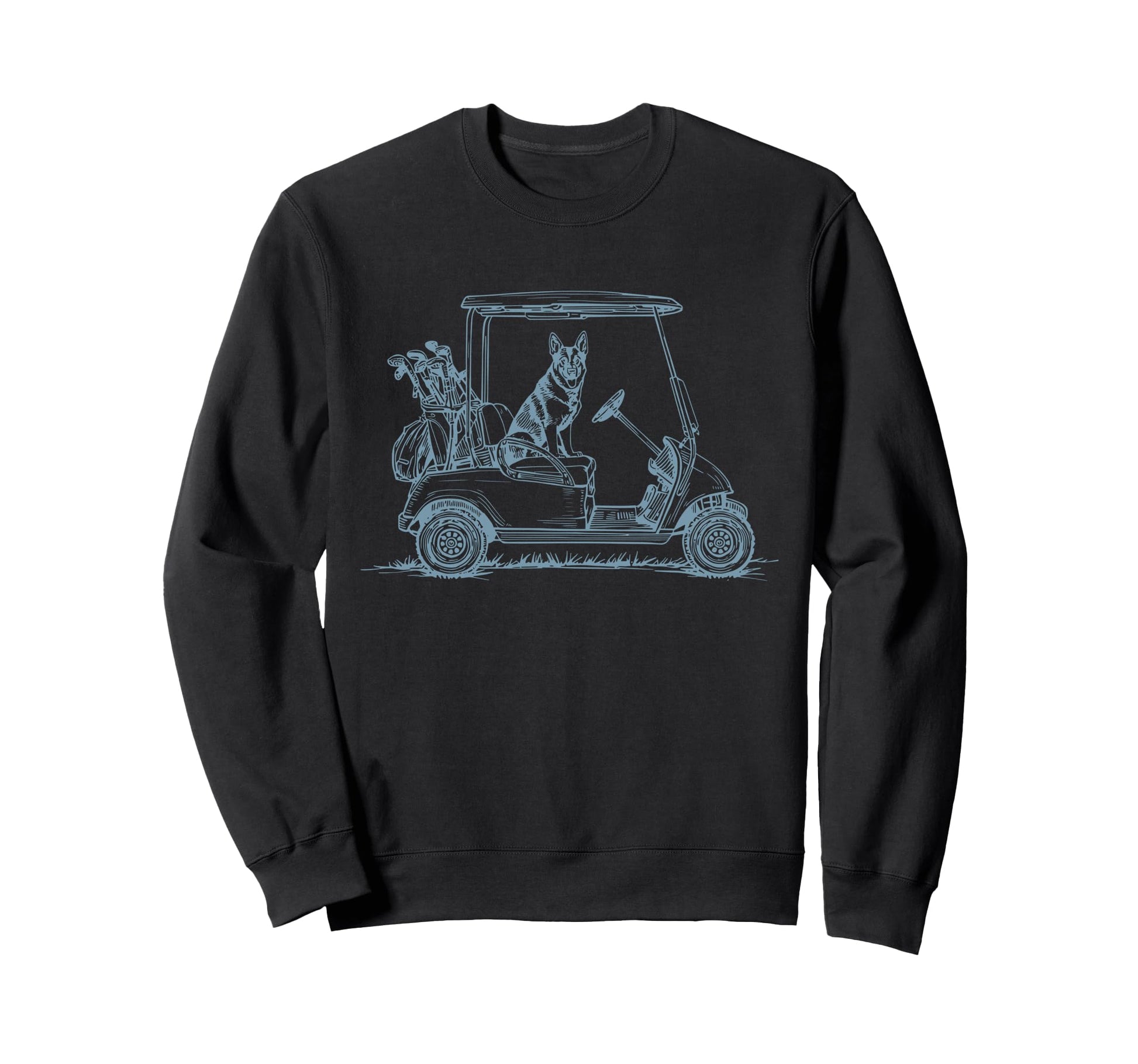 German Shepherd Dad Golf Car Golfing Sweatshirt - Aesthetic Graphic Unisex - T-Shirt, Sweatshirt, Hoodie