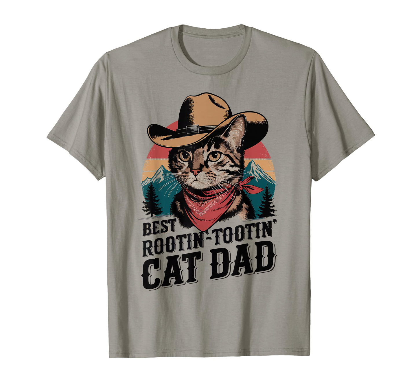 Cat Dad Cat Funny Fathers Day Cowboy T-Shirt - Minimalist Print Unisex - T-Shirt, Sweatshirt, Hoodie