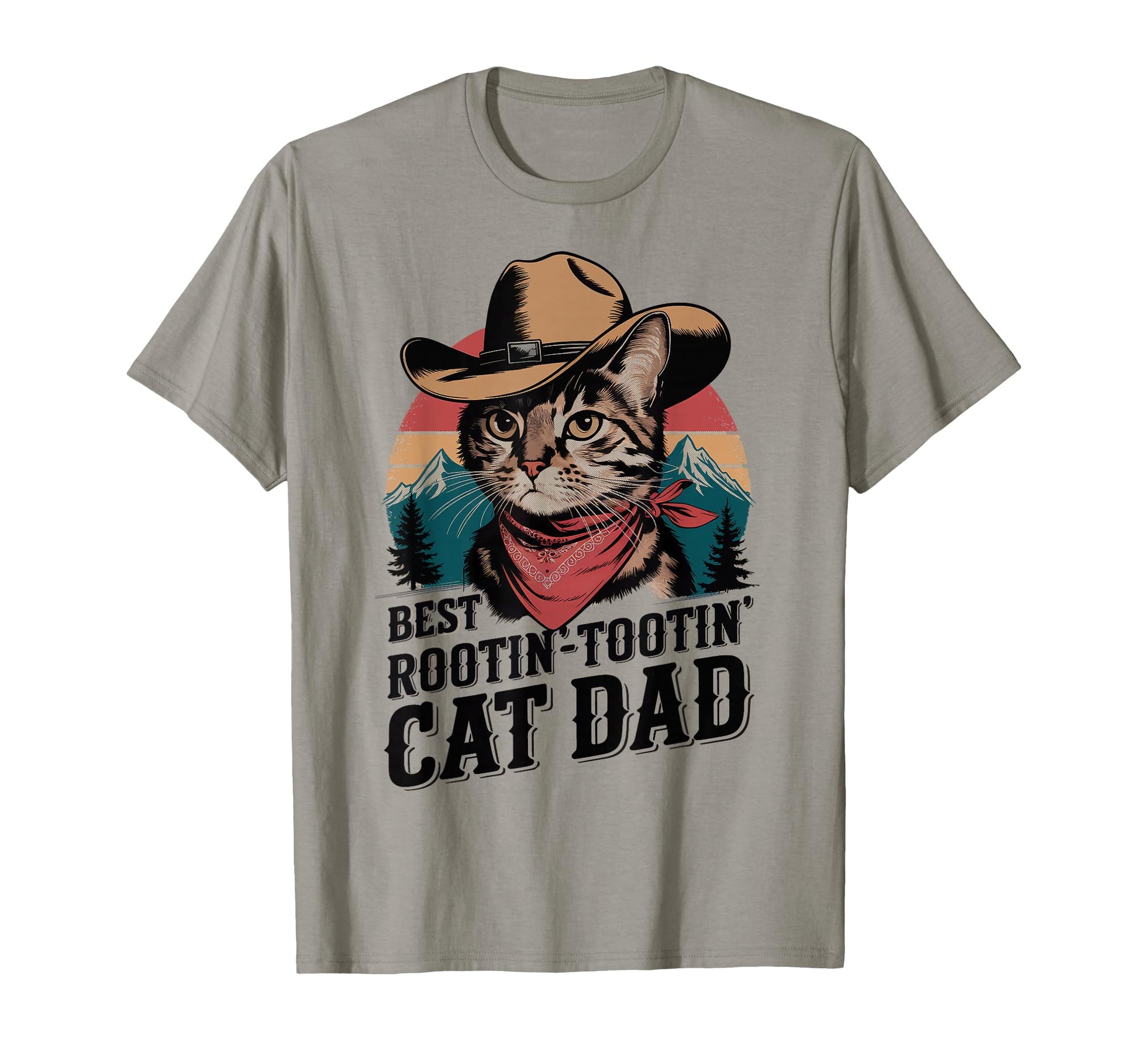 Cat Dad Cat Funny Fathers Day Cowboy T-Shirt - Minimalist Print Unisex - T-Shirt, Sweatshirt, Hoodie