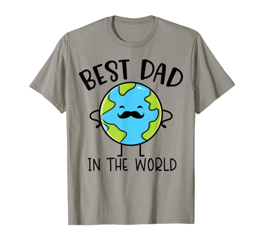 Best Dad World Earth Surprise Present T-Shirt - Custom Art Print Men Women - T-Shirt, Sweatshirt, Hoodie