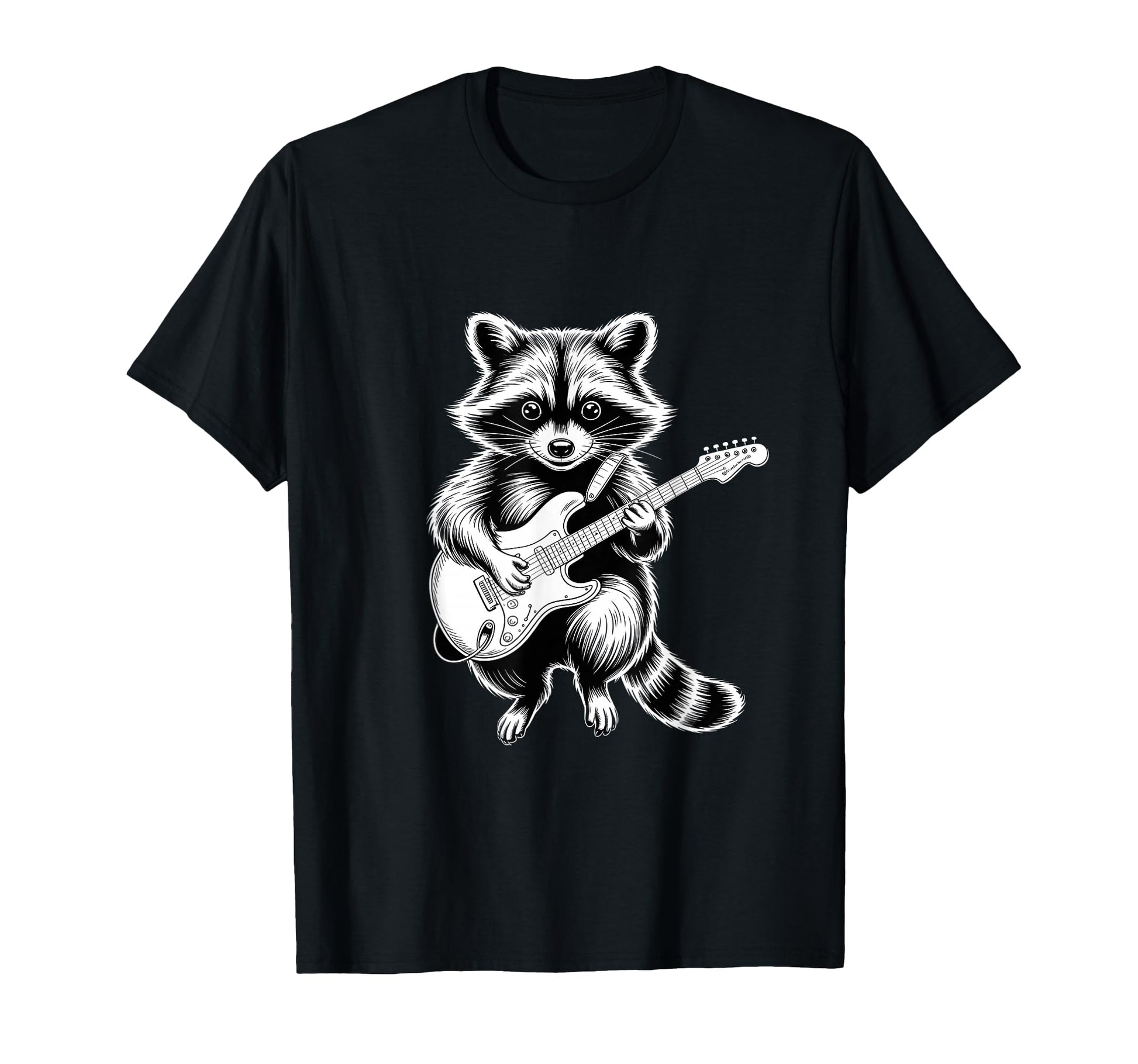 Funny Raccoon Playing Electric Guitar T-Shirt - Aesthetic Graphic Unisex - T-Shirt, Sweatshirt, Hoodie