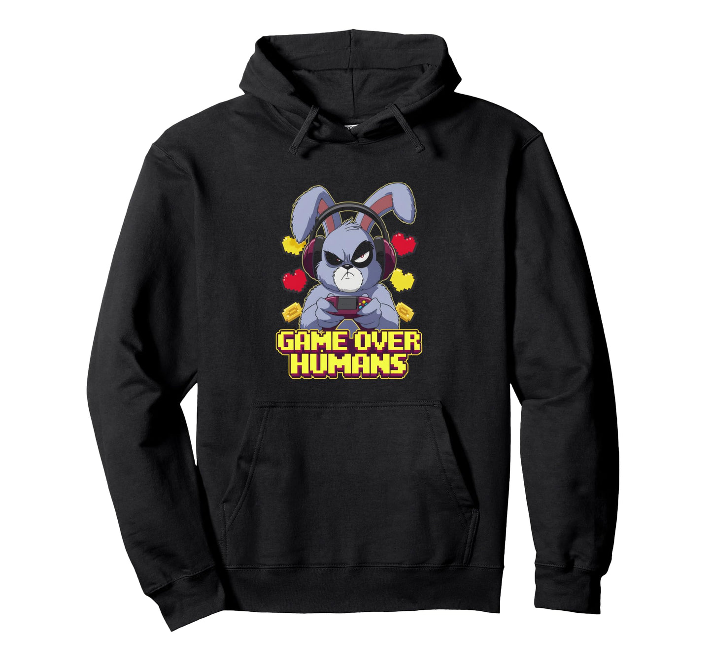 Grumpy Bunny Gamer Geek Gaming Funny Hoodie - Streetwear Style Unisex - T-Shirt, Sweatshirt, Hoodie