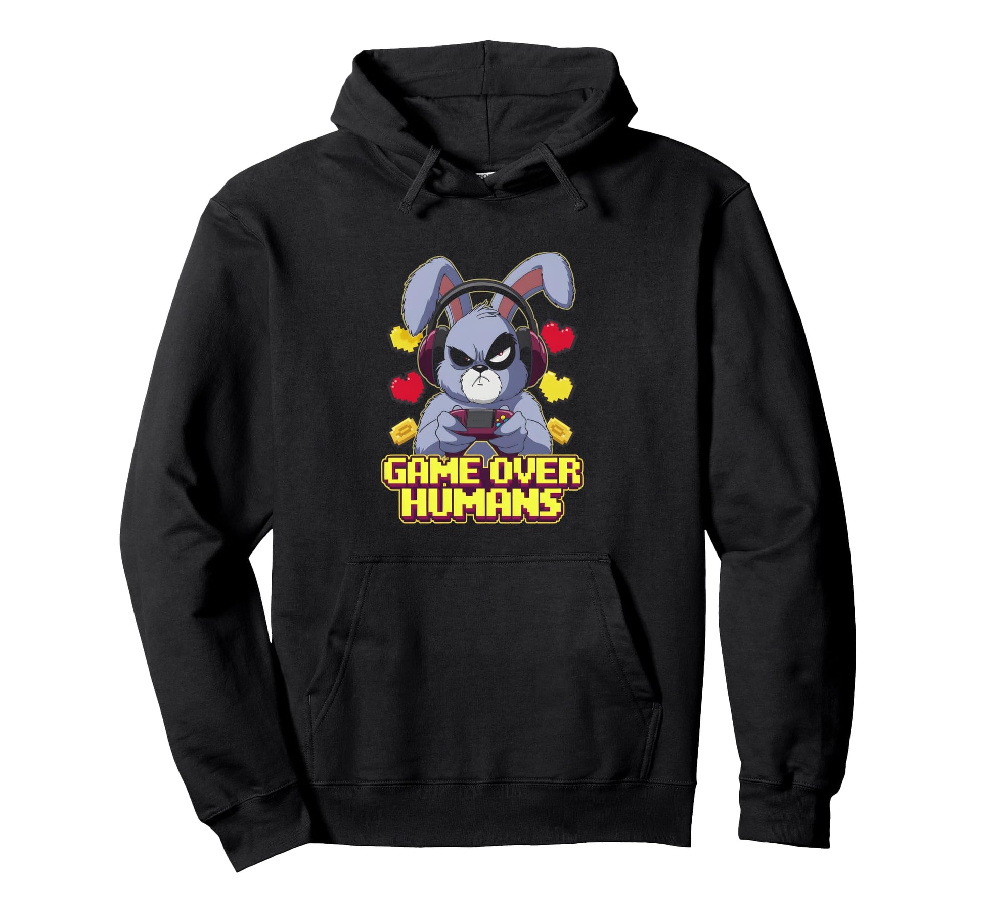 Grumpy Bunny Gamer Geek Gaming Funny Hoodie - Streetwear Style Unisex - T-Shirt, Sweatshirt, Hoodie