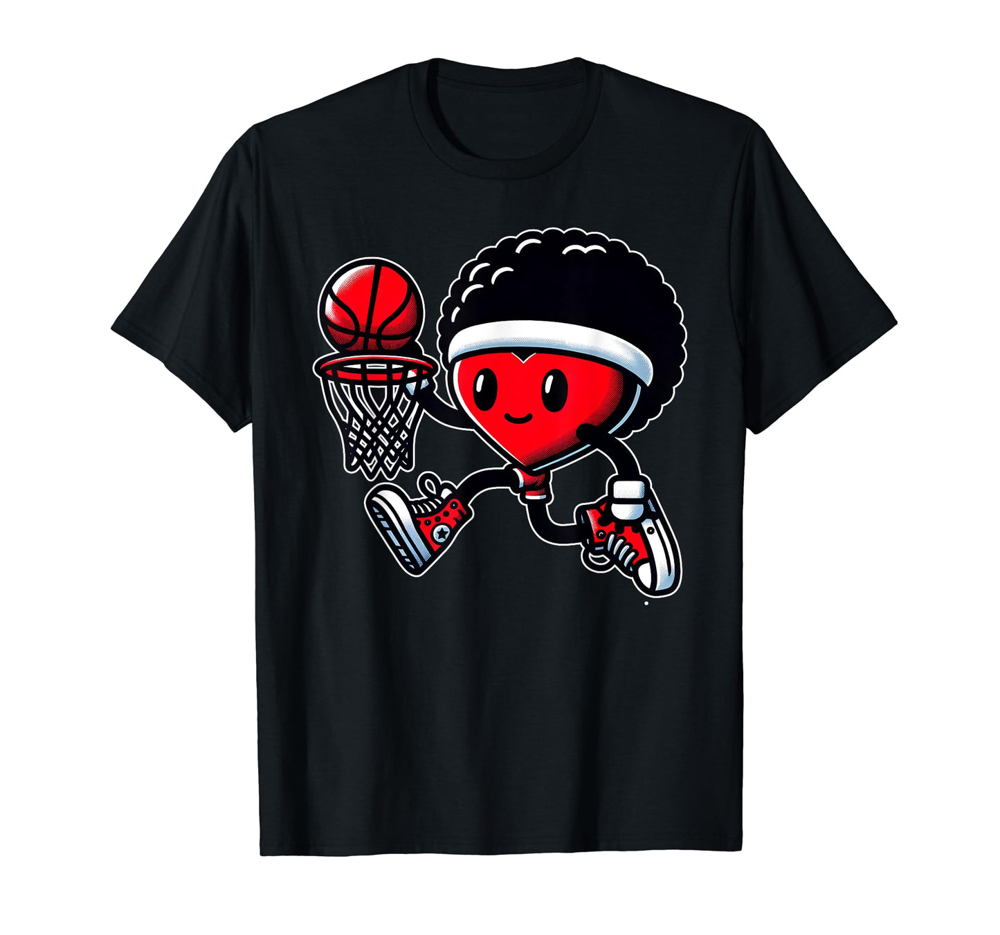 Valentines Day Heart Slam Dunk T-Shirt - Custom Art Print for Adults - T-Shirt, Sweatshirt, Hoodie