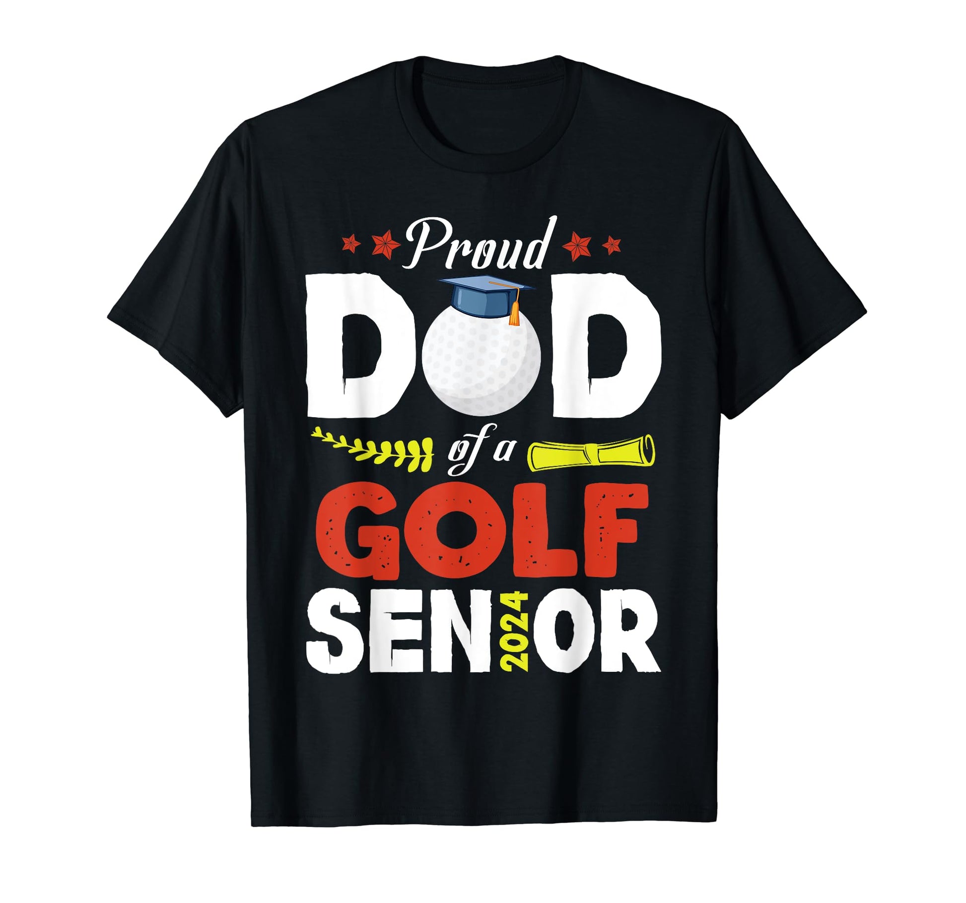 Happy Father Proud Dad Golfer Senior T-Shirt - Minimalist Print Men Women - T-Shirt, Sweatshirt, Hoodie