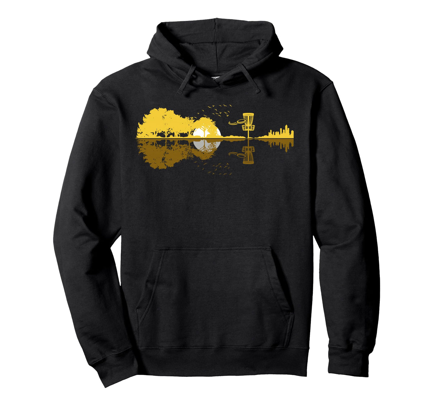 Disc Golf Sunset Guitar Guitarist Player Hoodie - Graphic Print Unisex - T-Shirt, Sweatshirt, Hoodie