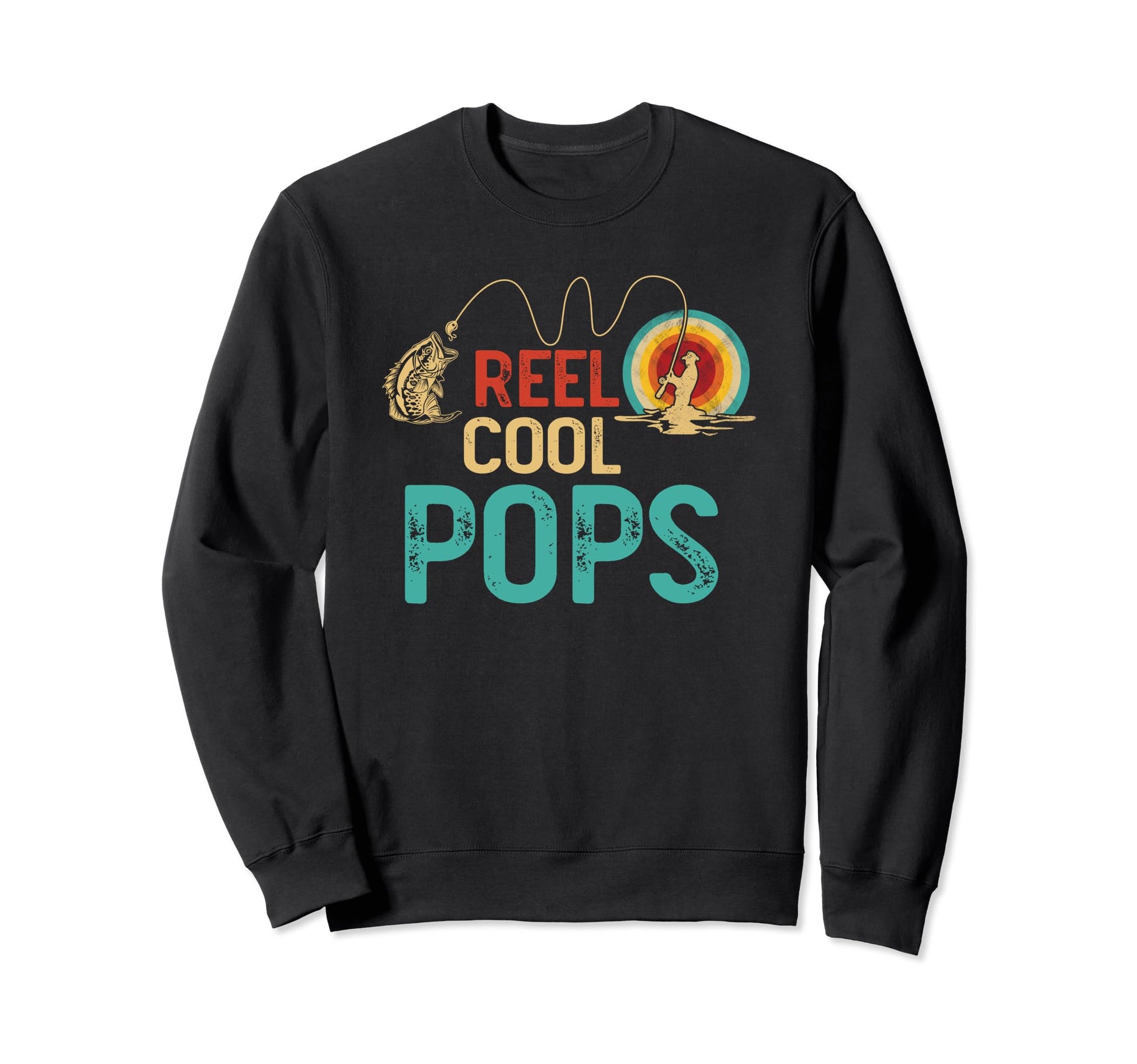 Reel Pops Fishing Funny Fisherman Pops Sweatshirt - Trendy Graphic Unisex - T-Shirt, Sweatshirt, Hoodie