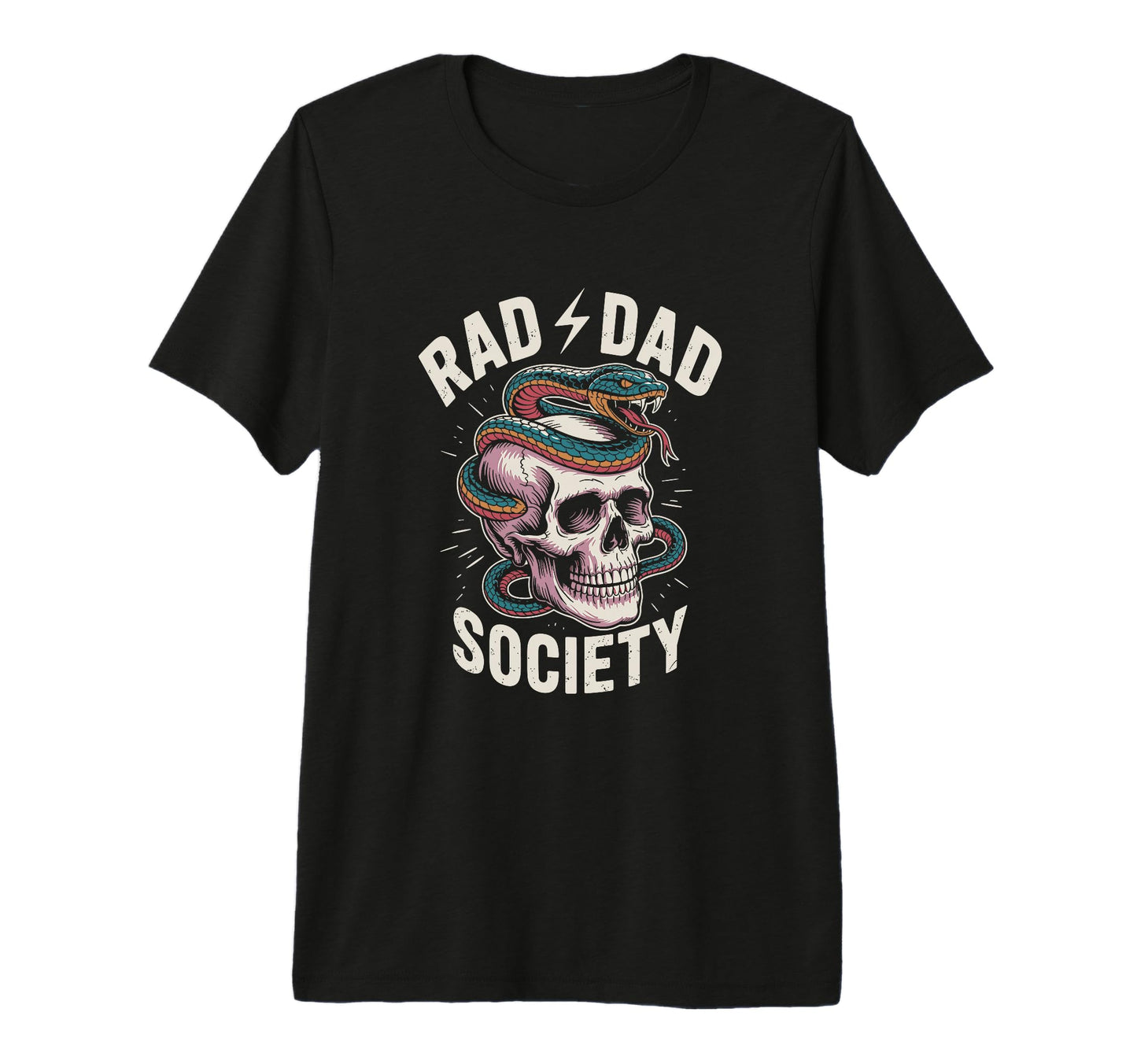 Rad Dad Society Skull And Snake Tri T-Shirt - Aesthetic Graphic for Adults - T-Shirt, Sweatshirt, Hoodie