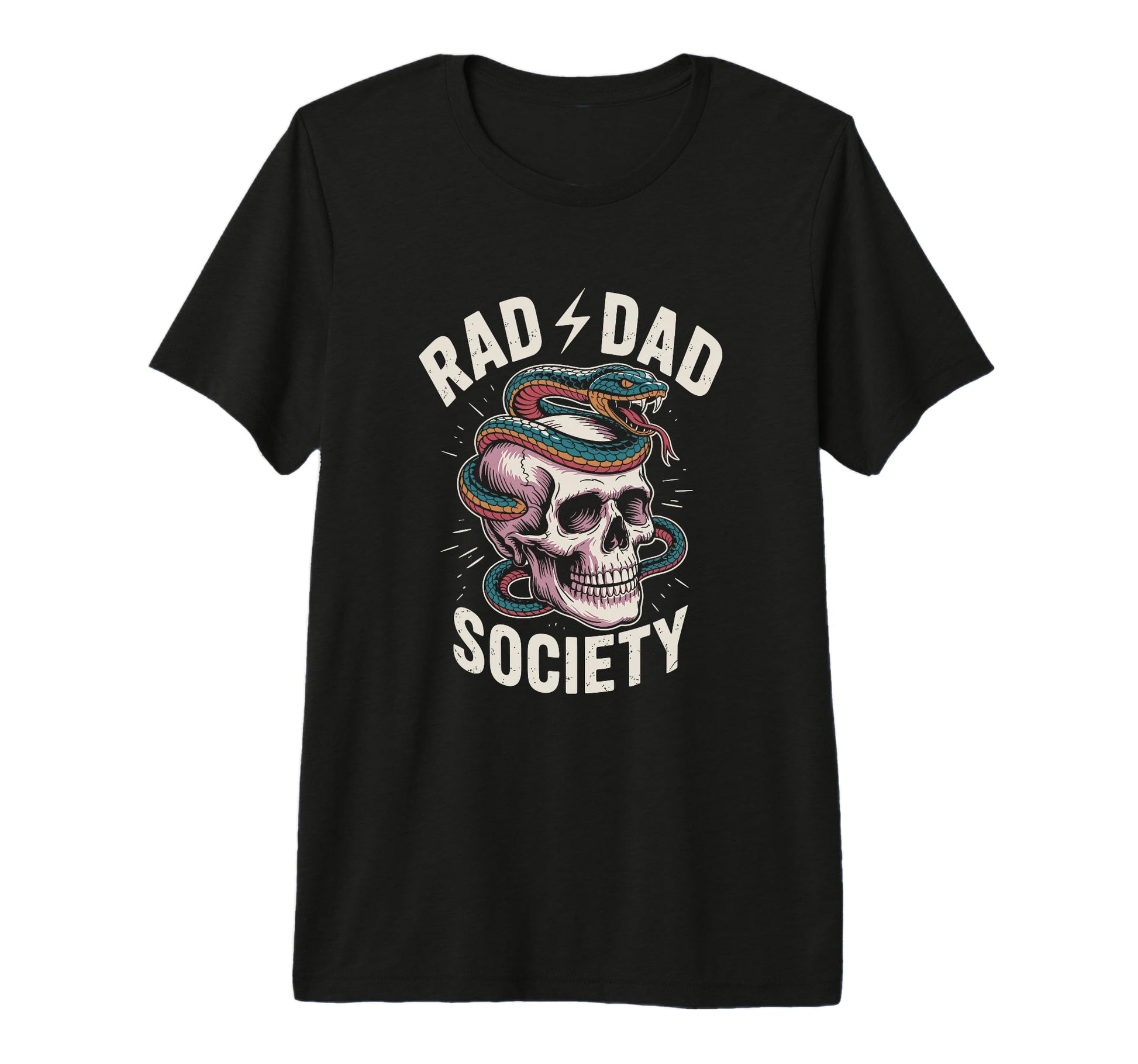 Rad Dad Society Skull And Snake Tri T-Shirt - Aesthetic Graphic for Adults - T-Shirt, Sweatshirt, Hoodie