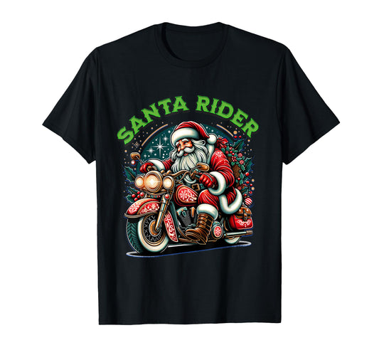 Biker Santa Motorcycle Fan Big Bike T-Shirt - Streetwear Style Men Women - T-Shirt, Sweatshirt, Hoodie