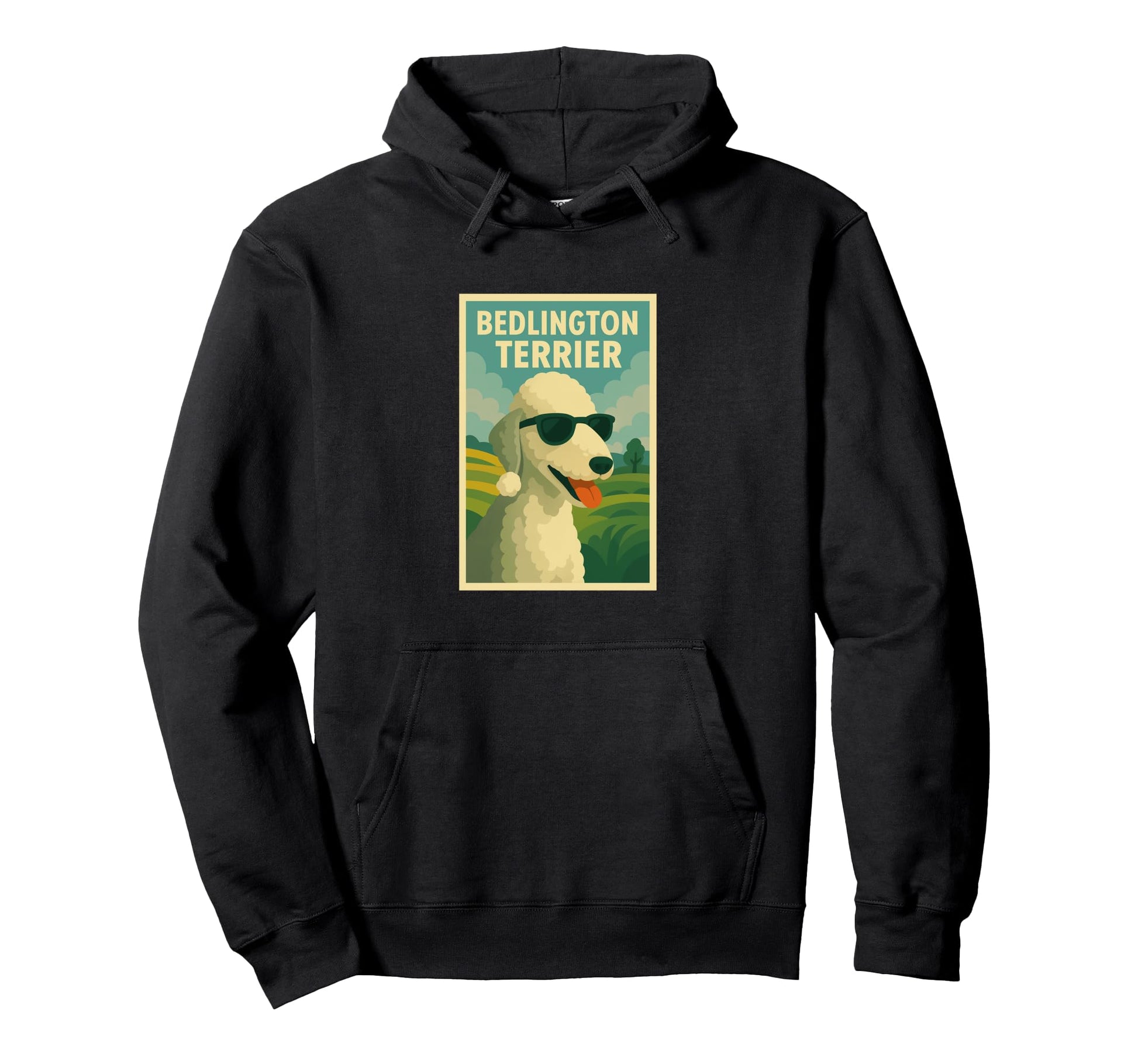Bedlington Terrier Art Minimalist Pop Art Hoodie - Unique Graphic Unisex - T-Shirt, Sweatshirt, Hoodie
