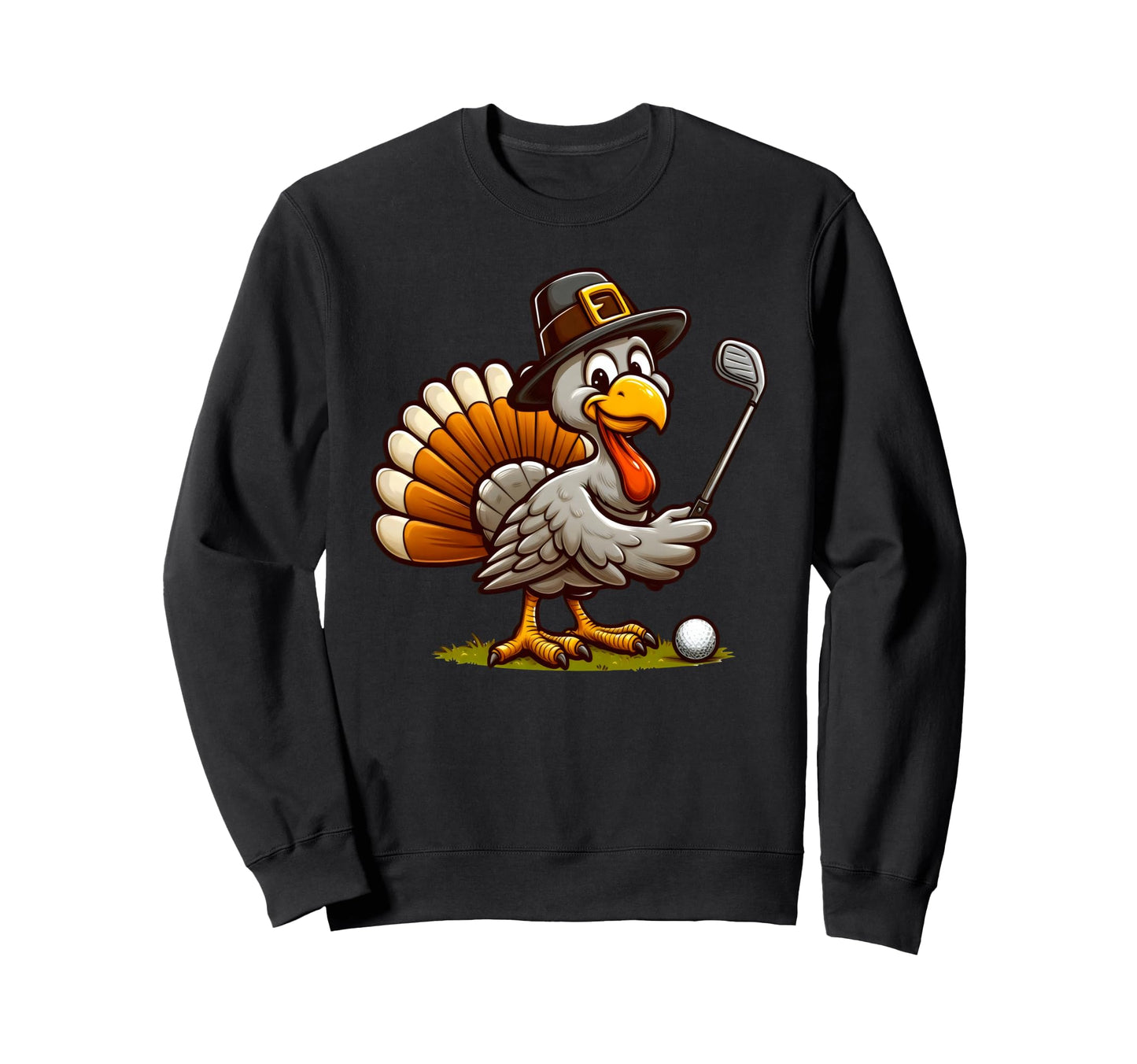 Turkey Golf Thanksgiving Golfer Sweatshirt - Trendy Graphic for Adults - T-Shirt, Sweatshirt, Hoodie