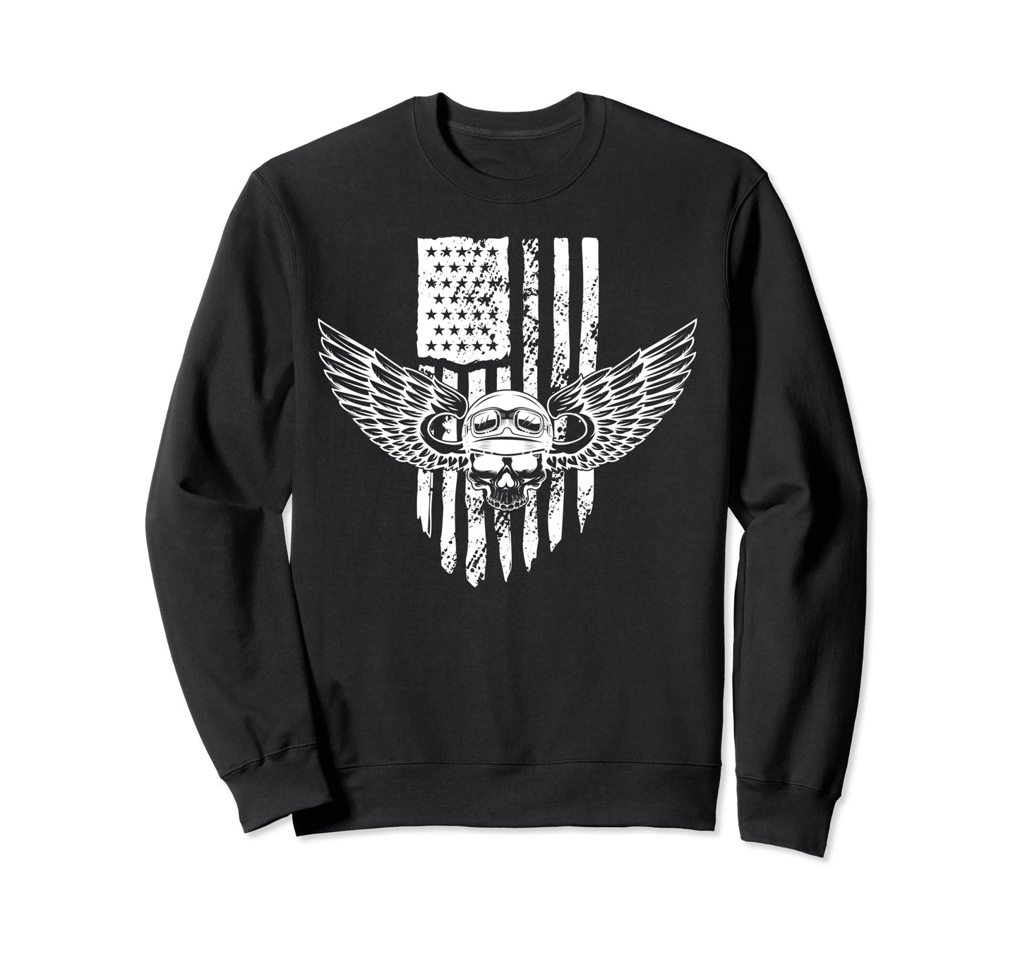 Us Flag Biker Dad Motorcycle Sweatshirt - Streetwear Style for Adults - T-Shirt, Sweatshirt, Hoodie