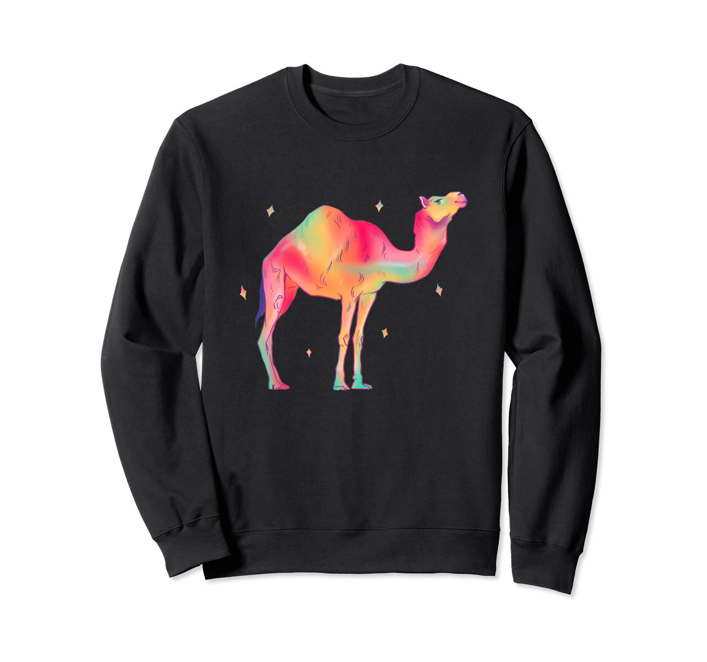 Camel Lover Polygonal Colorful Sweatshirt - Aesthetic Graphic for Adults - T-Shirt, Sweatshirt, Hoodie