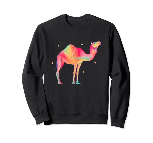 Camel Lover Polygonal Colorful Sweatshirt - Aesthetic Graphic for Adults - T-Shirt, Sweatshirt, Hoodie