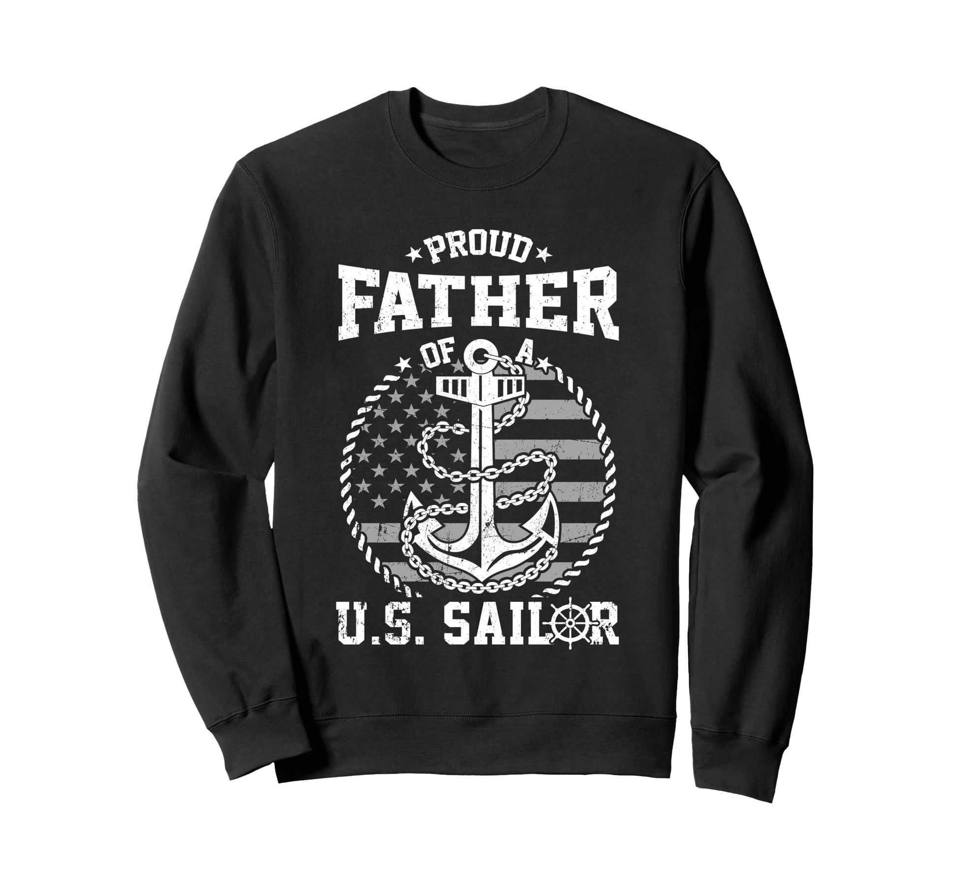 Proud Father Us Sailor Anchor Flag Sweatshirt - Minimalist Print Unisex - T-Shirt, Sweatshirt, Hoodie