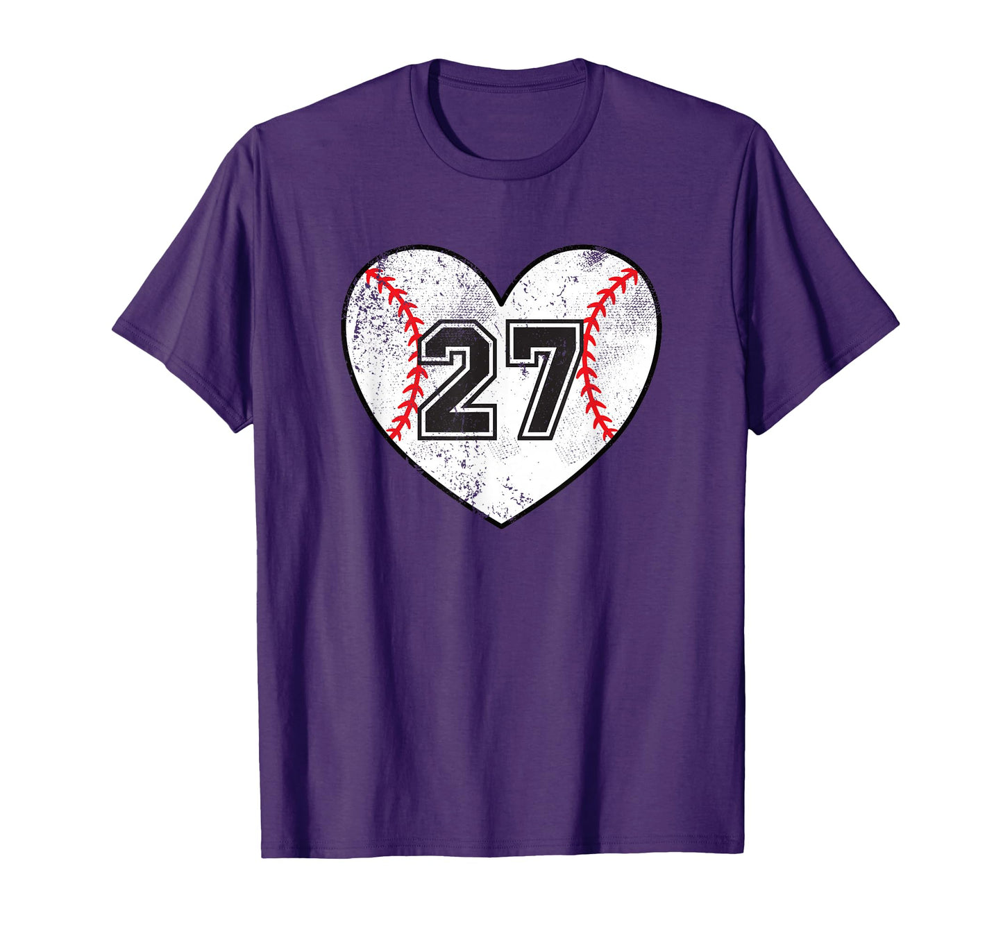 Baseball Heart Player 27 Baseball T-Shirt - Fun Novelty Design Men Women - T-Shirt, Sweatshirt, Hoodie