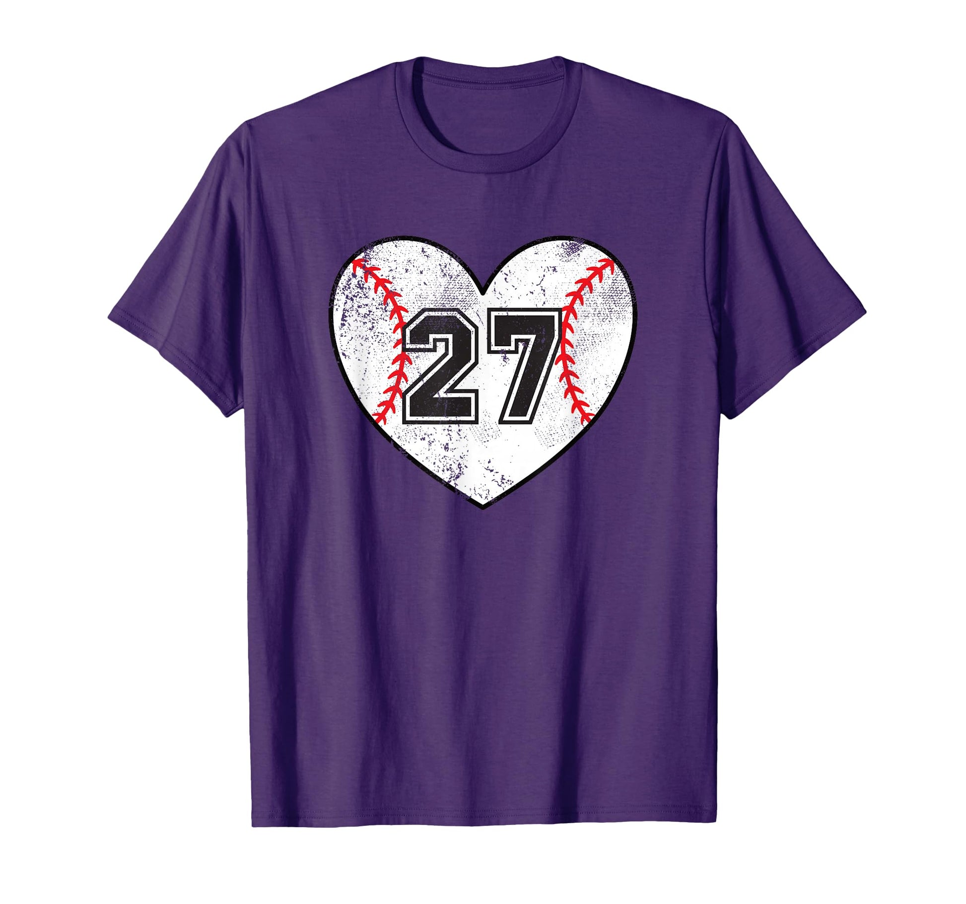 Baseball Heart Player 27 Baseball T-Shirt - Fun Novelty Design Men Women - T-Shirt, Sweatshirt, Hoodie