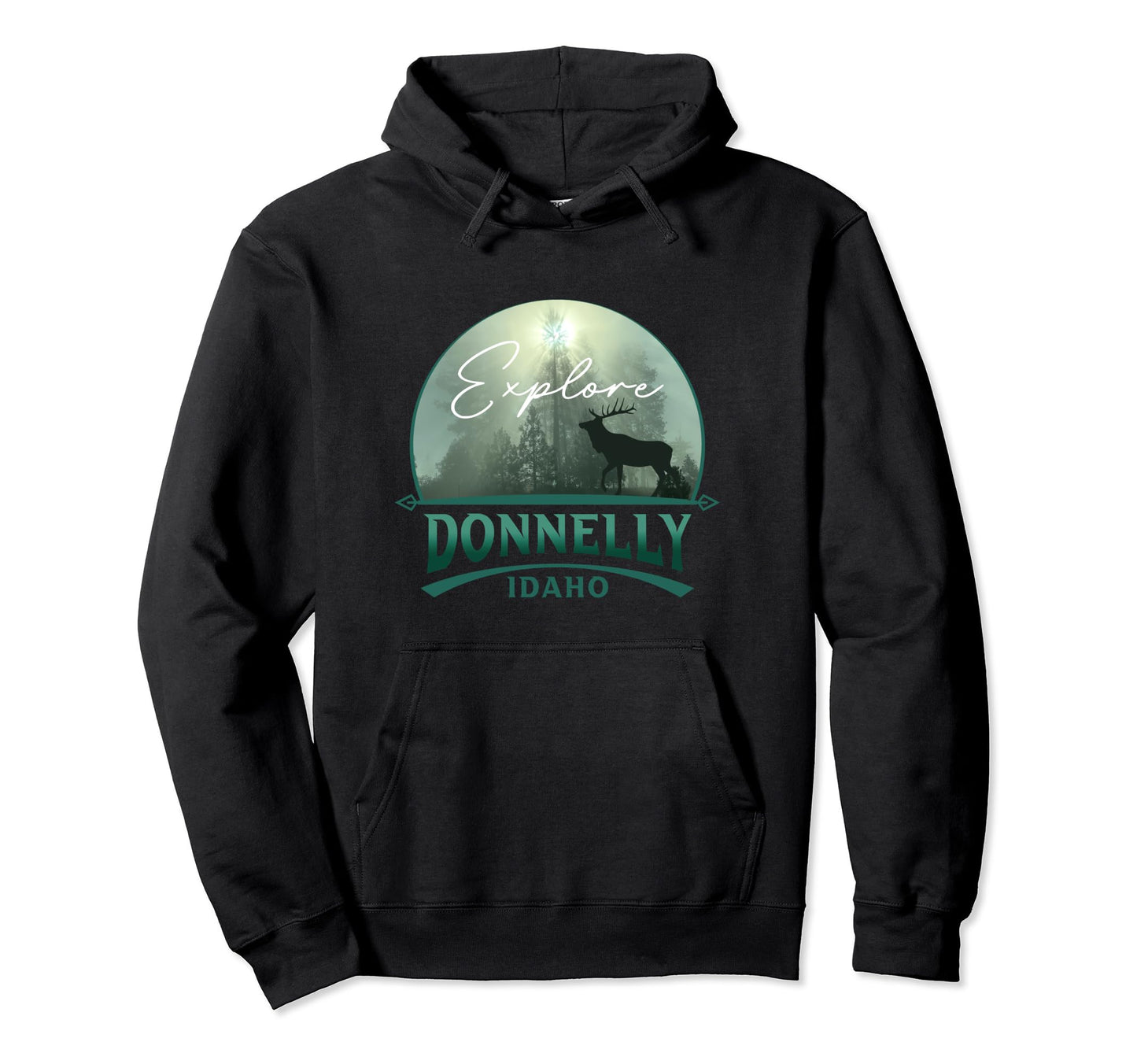 Donnelly Idaho Id Mountains Sunrise Forest Hoodie - Trendy Graphic Unisex - T-Shirt, Sweatshirt, Hoodie
