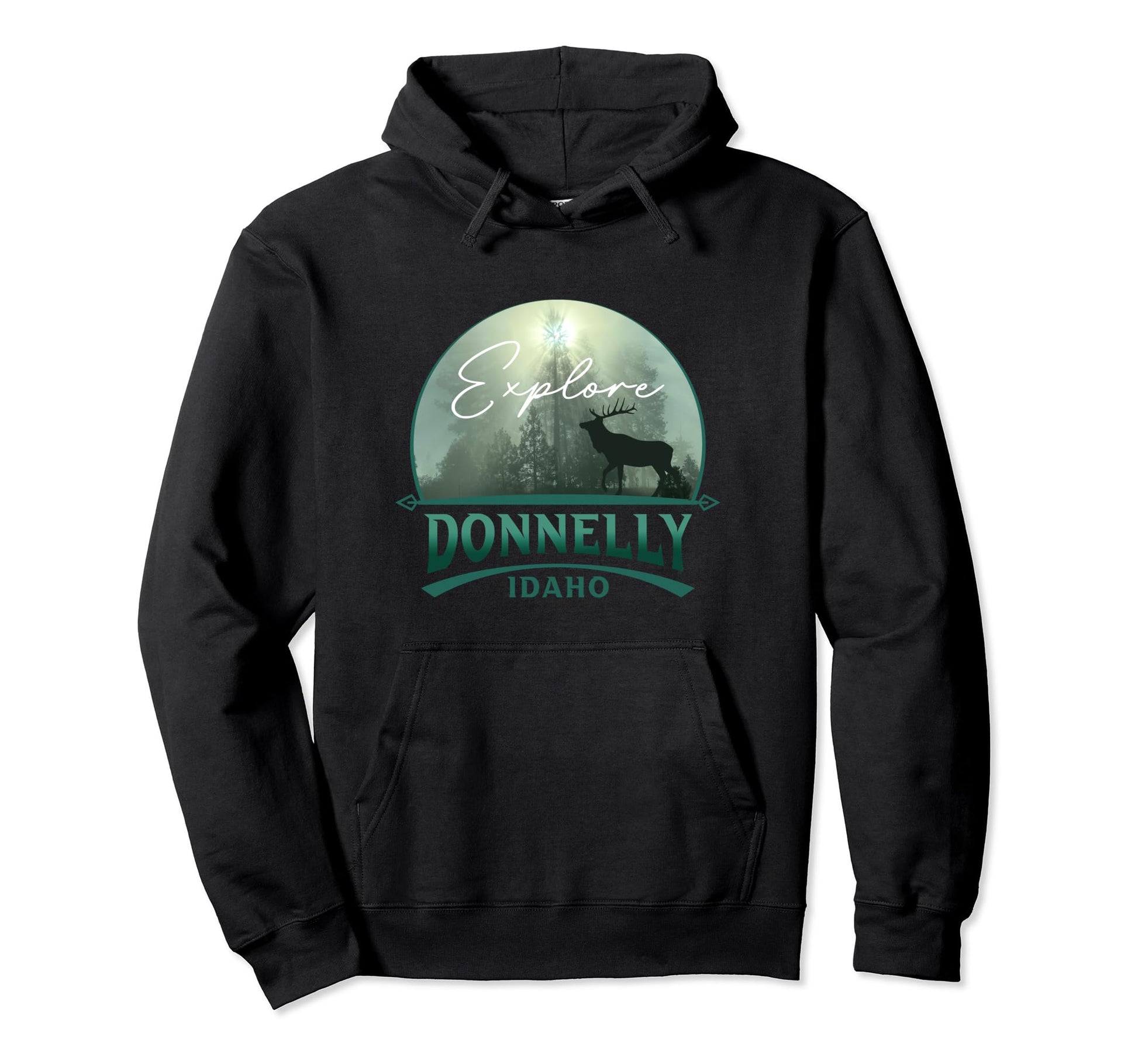 Donnelly Idaho Id Mountains Sunrise Forest Hoodie - Trendy Graphic Unisex - T-Shirt, Sweatshirt, Hoodie