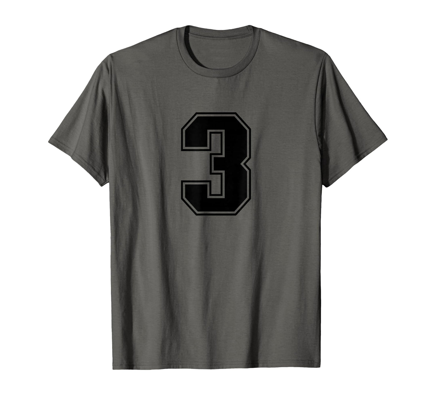 Number 3 Black Sports Number T-Shirt - Novelty Apparel Men Women - T-Shirt, Sweatshirt, Hoodie