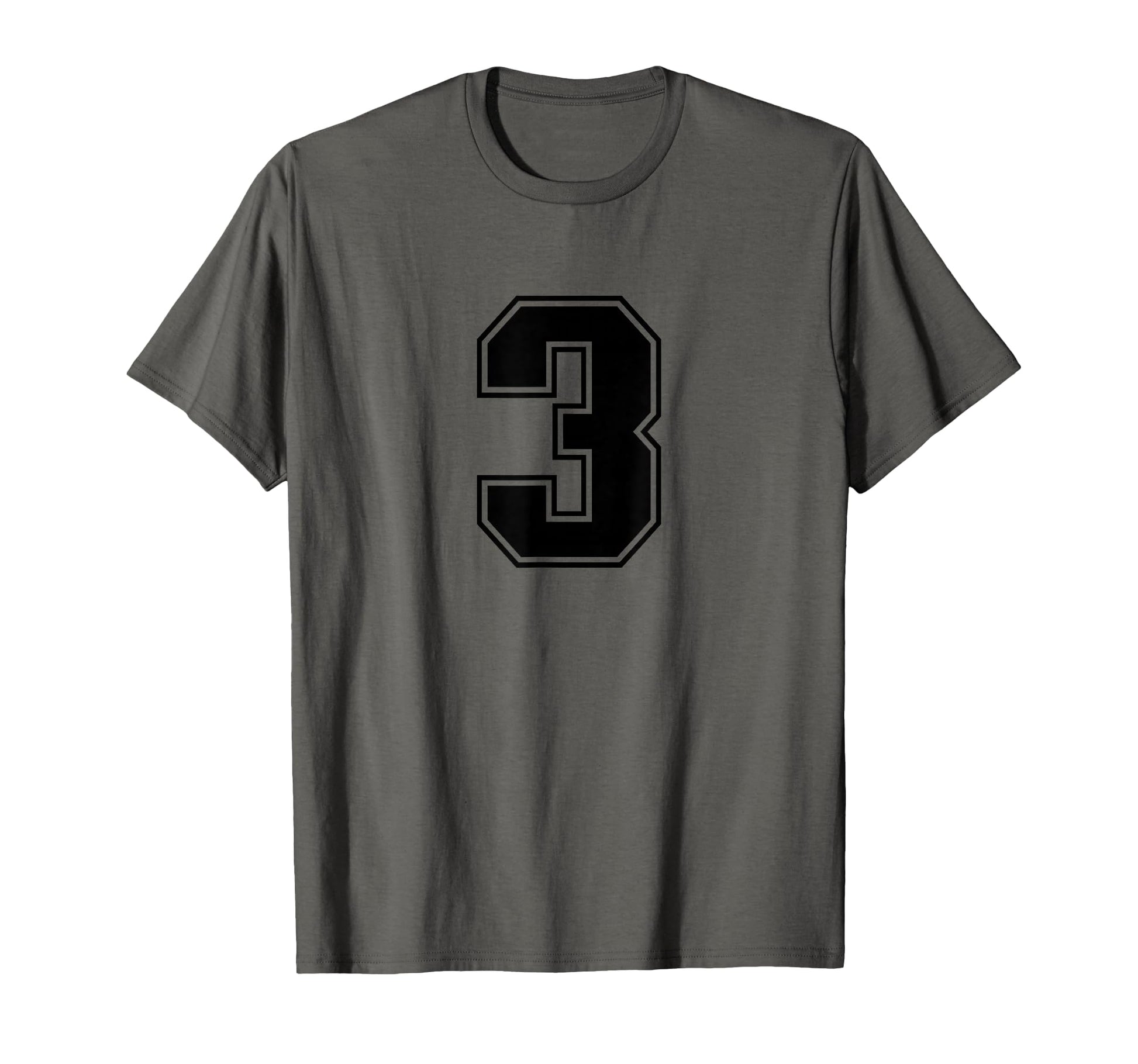 Number 3 Black Sports Number T-Shirt - Novelty Apparel Men Women - T-Shirt, Sweatshirt, Hoodie